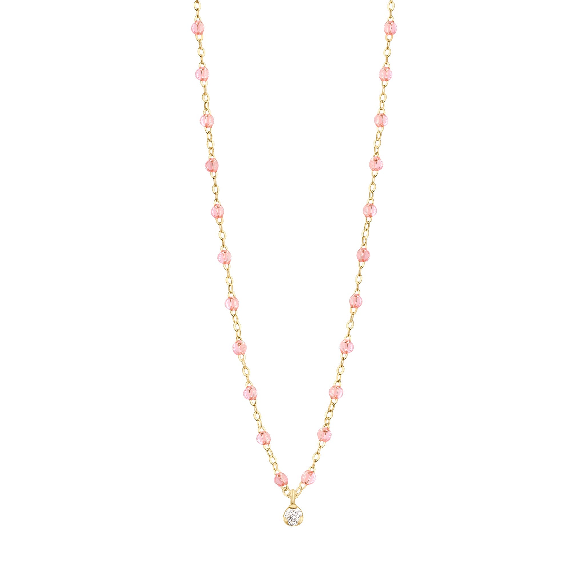 Collier rosée Gigi Suprême, or jaune, 1 diamant, 42 cm