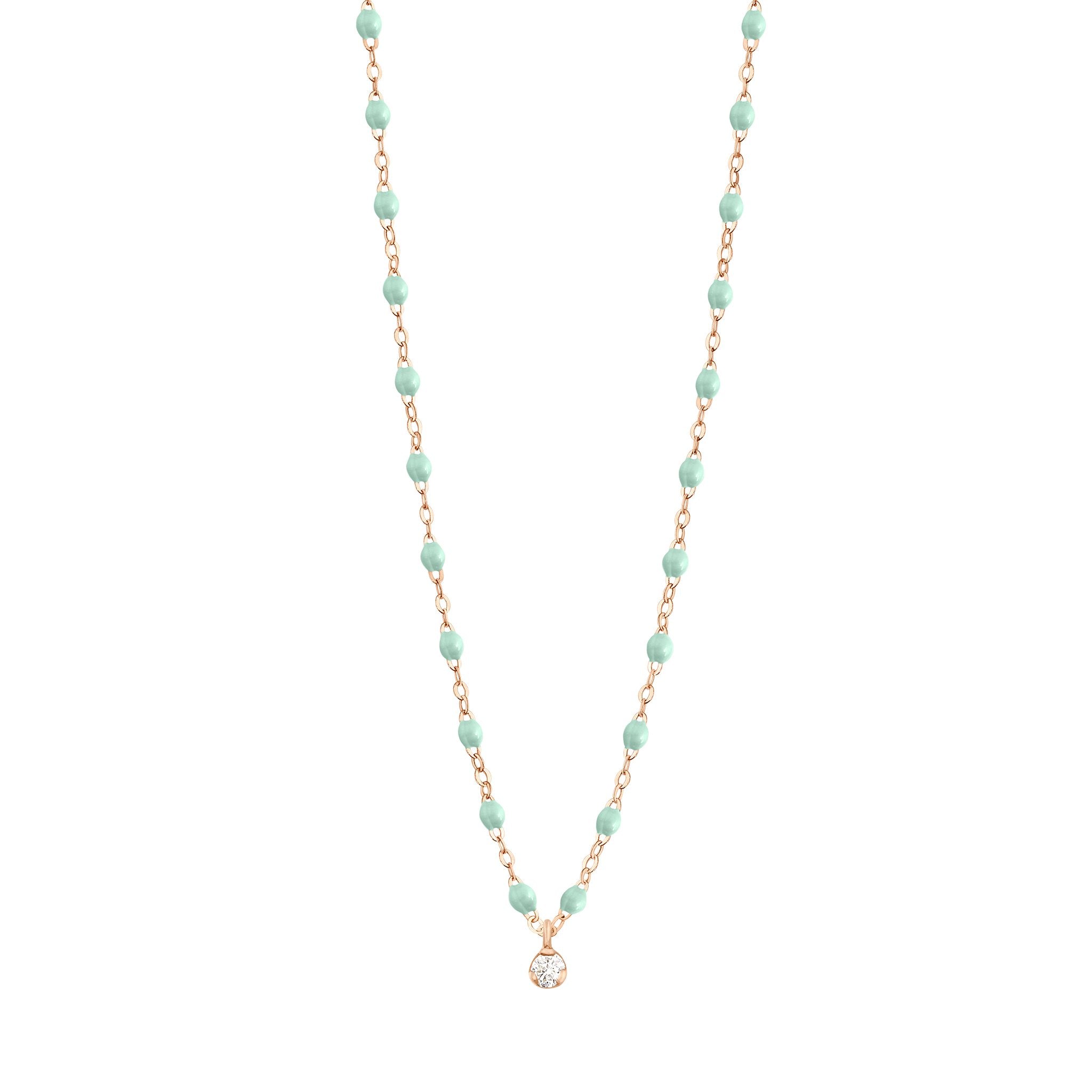 Collier jade Gigi Suprême, or rose, 1 diamant, 42 cm gigi suprême Référence :  b1gs001r1742di -1