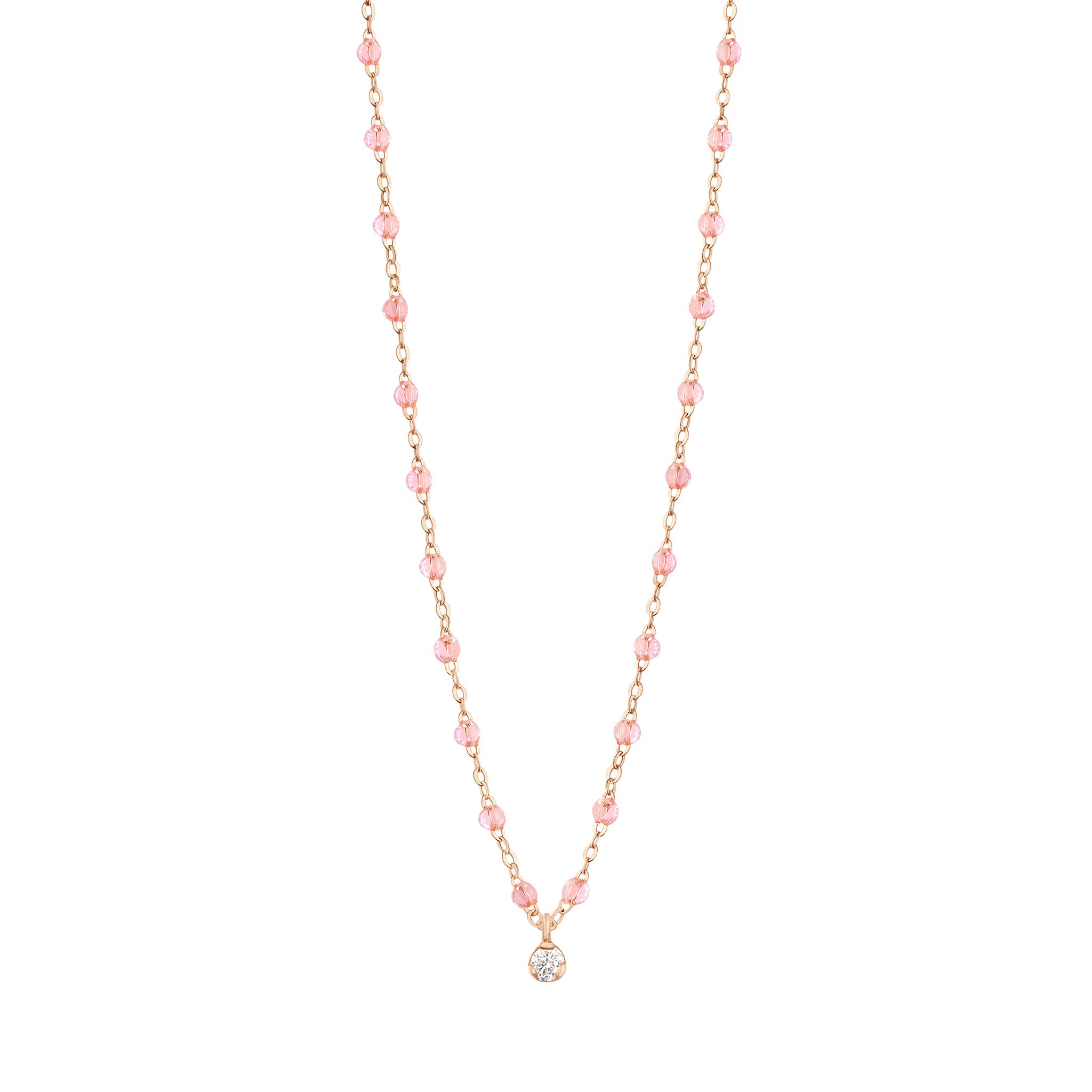 Collier rosée Gigi Suprême, or rose, 1 diamant, 42 cm