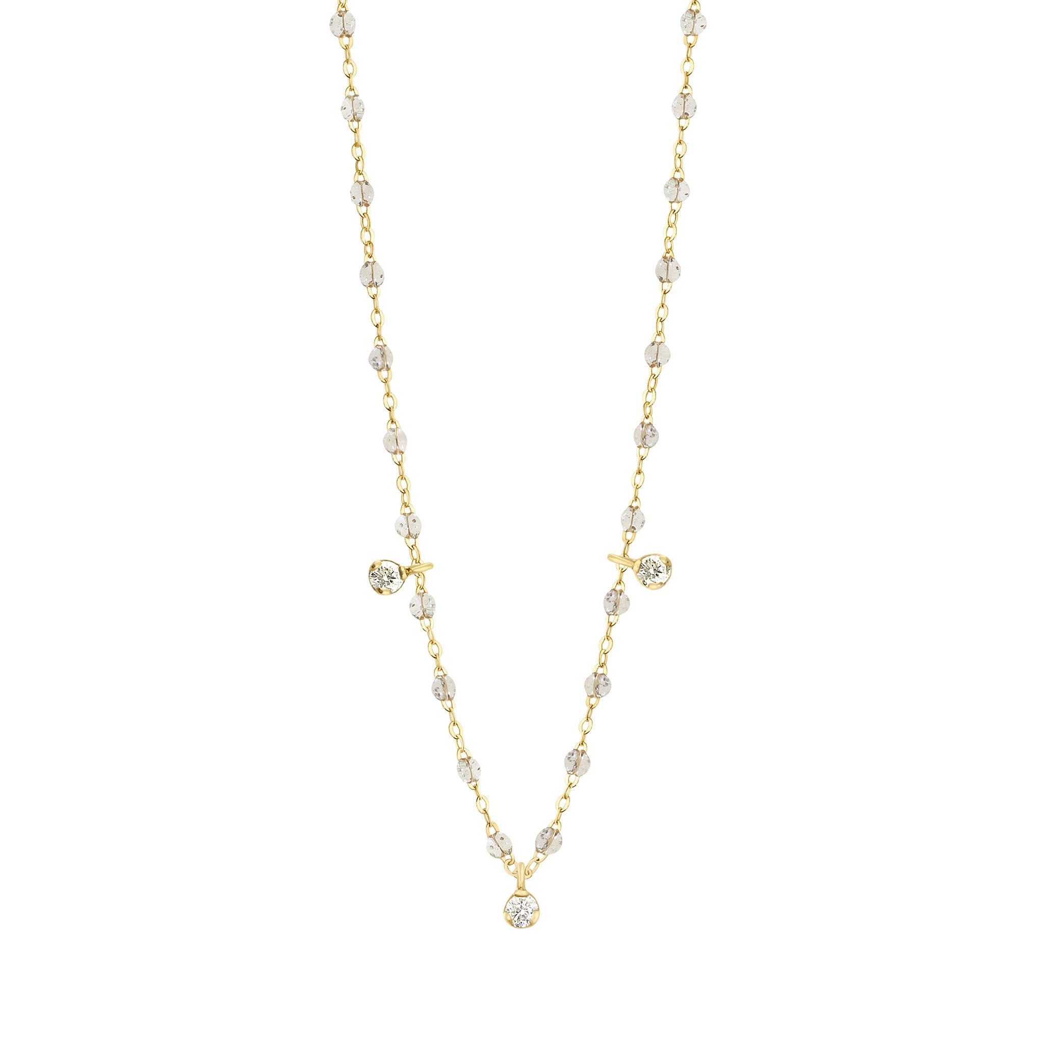 Collier sparkle Gigi Suprême, or jaune, 3 diamants, 45 cm gigi suprême Référence :  b1gs003j4945di -1