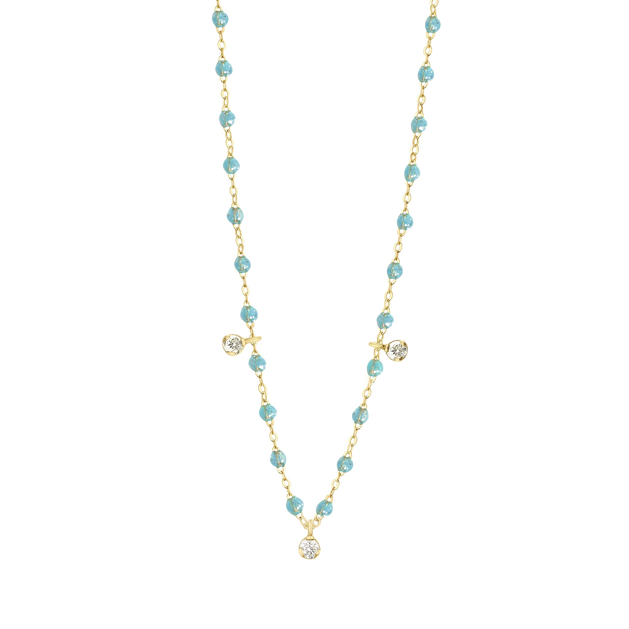 Collier aqua Gigi Suprême, or jaune, 3 diamants, 45 cm gigi suprême Référence :  b1gs003j6245di -1