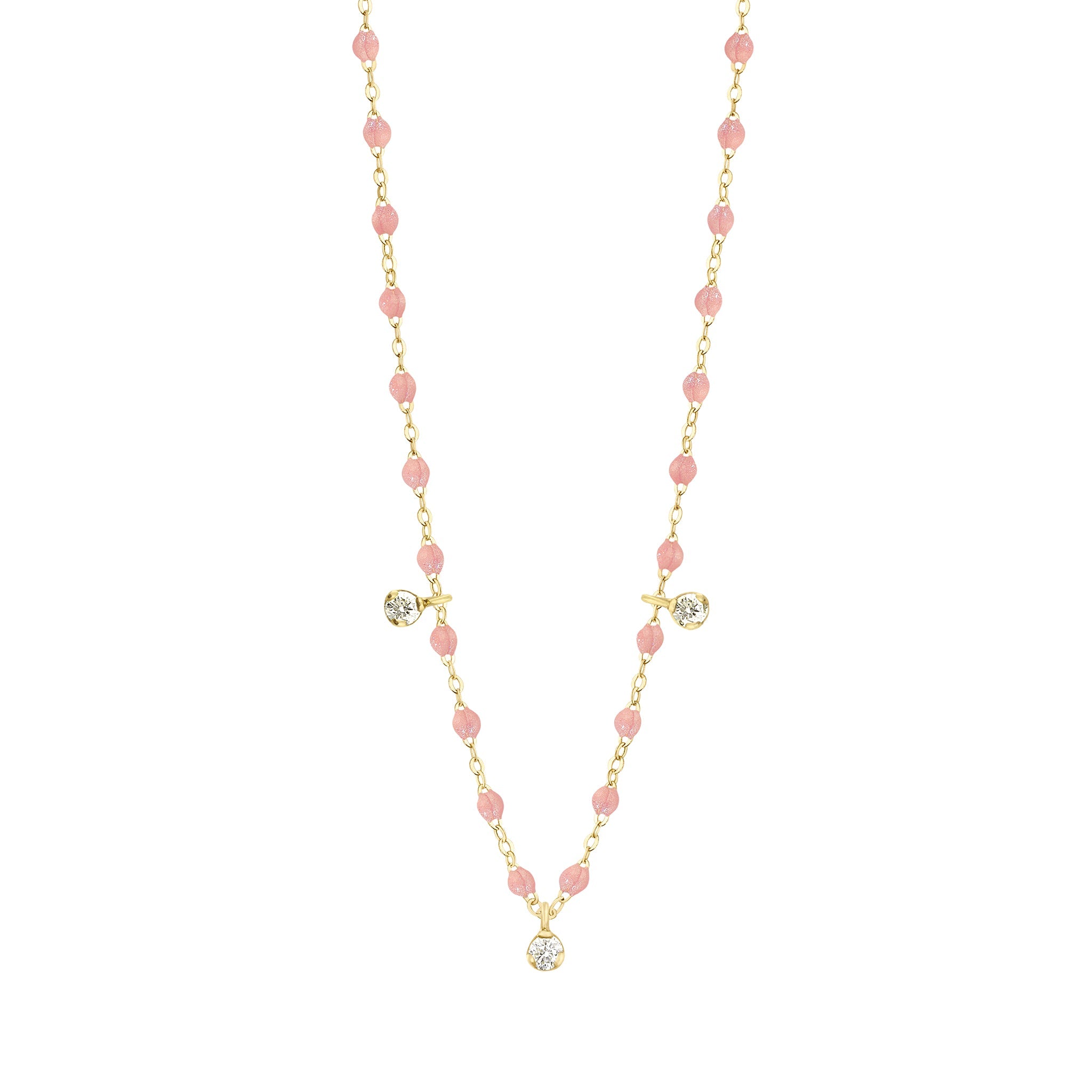 Collier blush Gigi Suprême, or jaune, 3 diamants, 45 cm gigi suprême Référence :  b1gs003j6345di -1