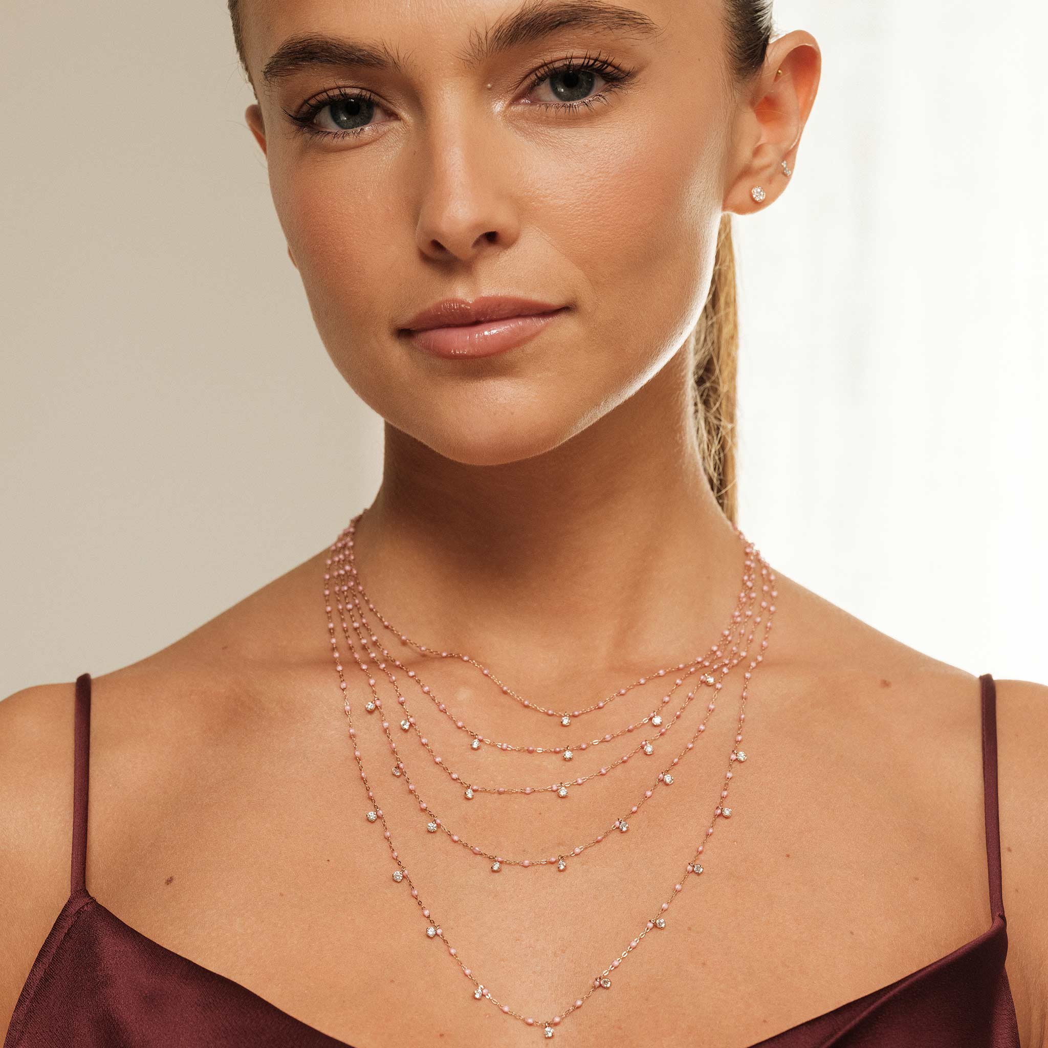 Collier blush Gigi Suprême, or jaune, 3 diamants, 45 cm gigi suprême Référence :  b1gs003j6345di -4