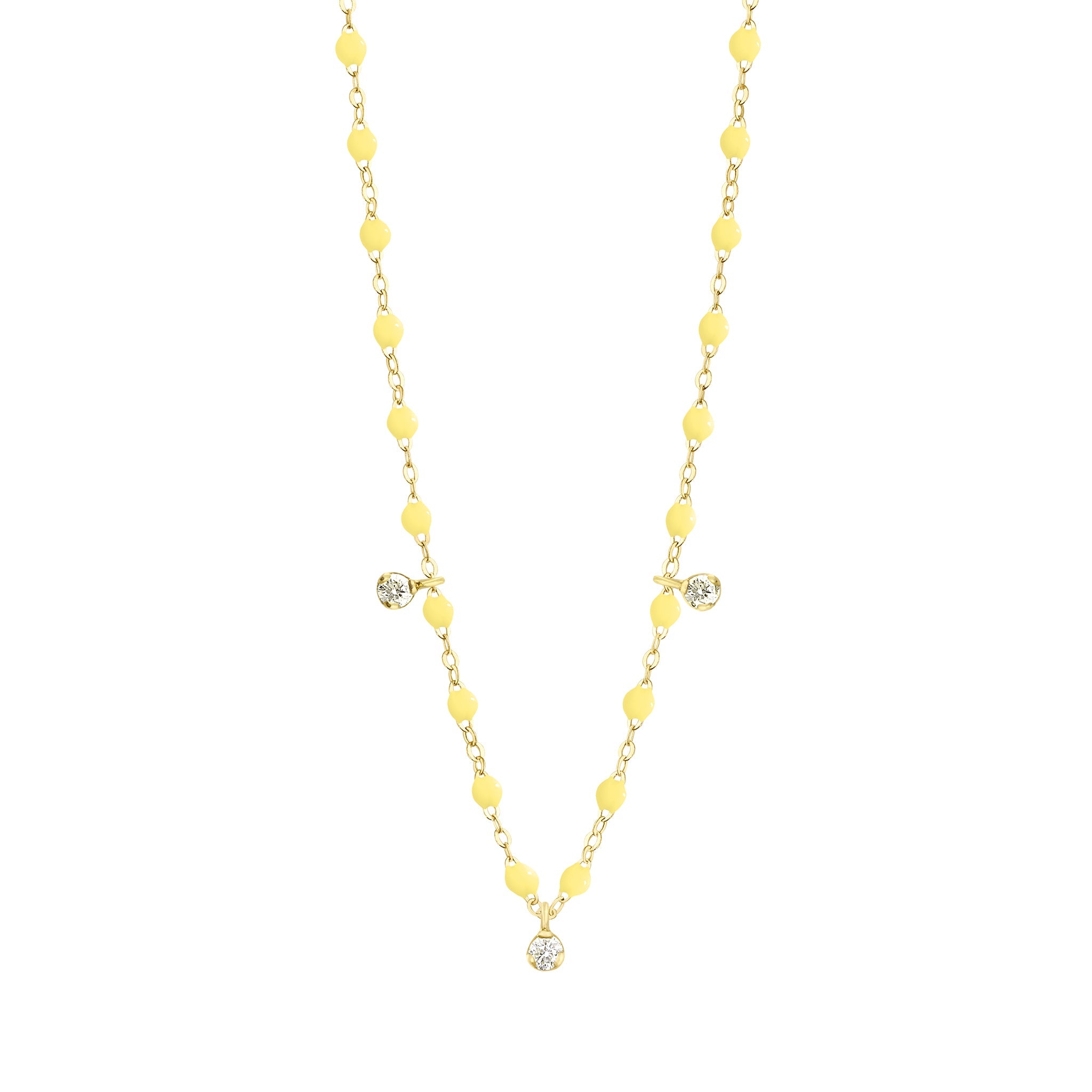 Collier mimosa Gigi Suprême, or jaune, 3 diamants, 45 cm gigi suprême Référence :  b1gs003j6445di -1