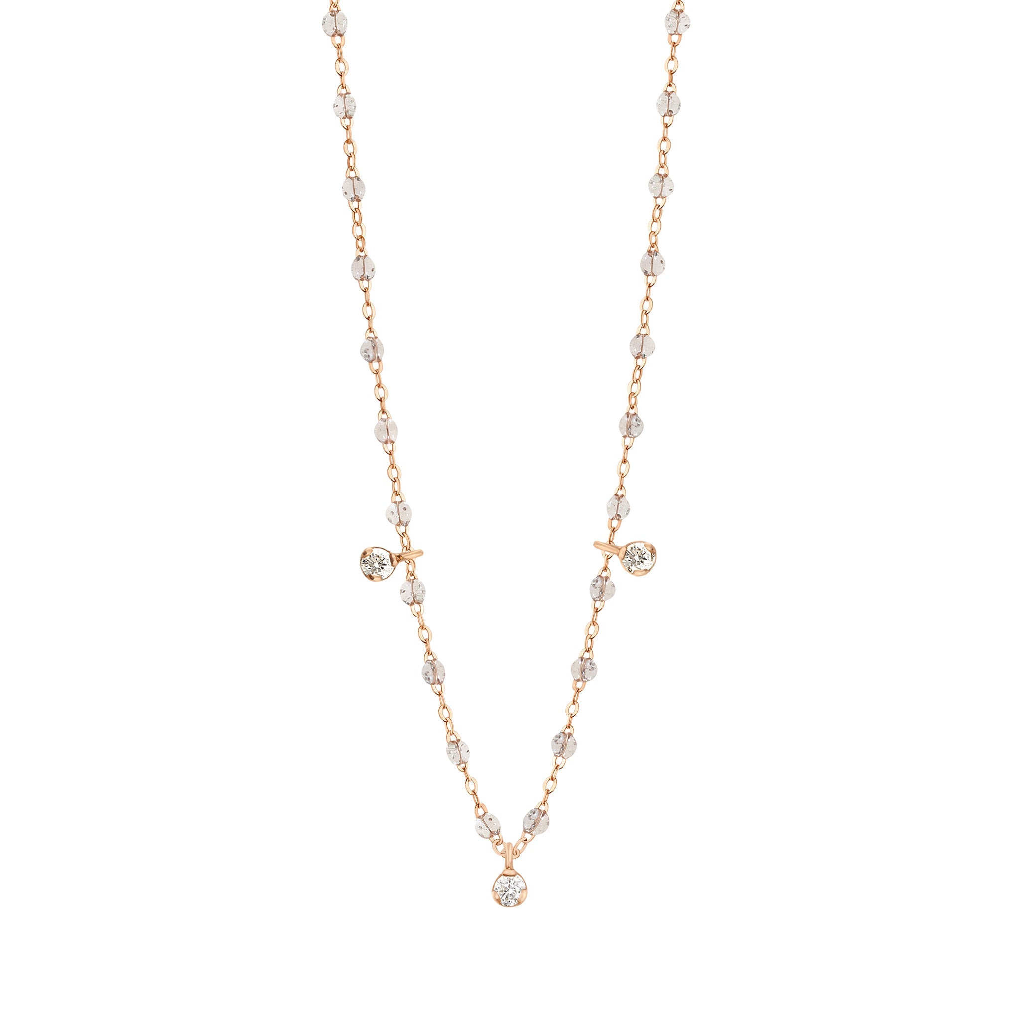 Collier sparkle Gigi Suprême, or rose, 3 diamants, 45 cm gigi suprême Référence :  b1gs003r4945di -1