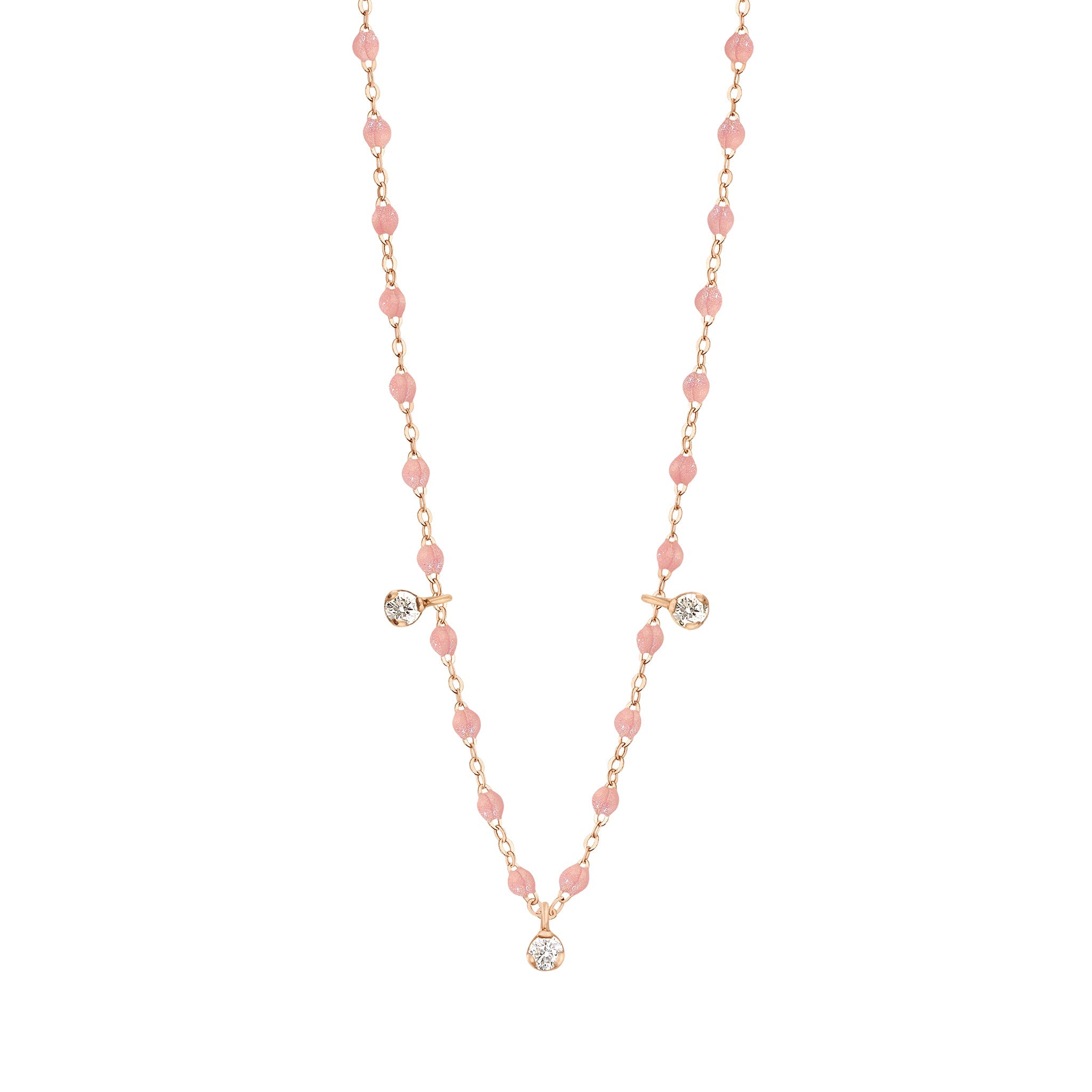 Collier blush Gigi Suprême, or rose, 3 diamants, 45 cm gigi suprême Référence :  b1gs003r6345di -1