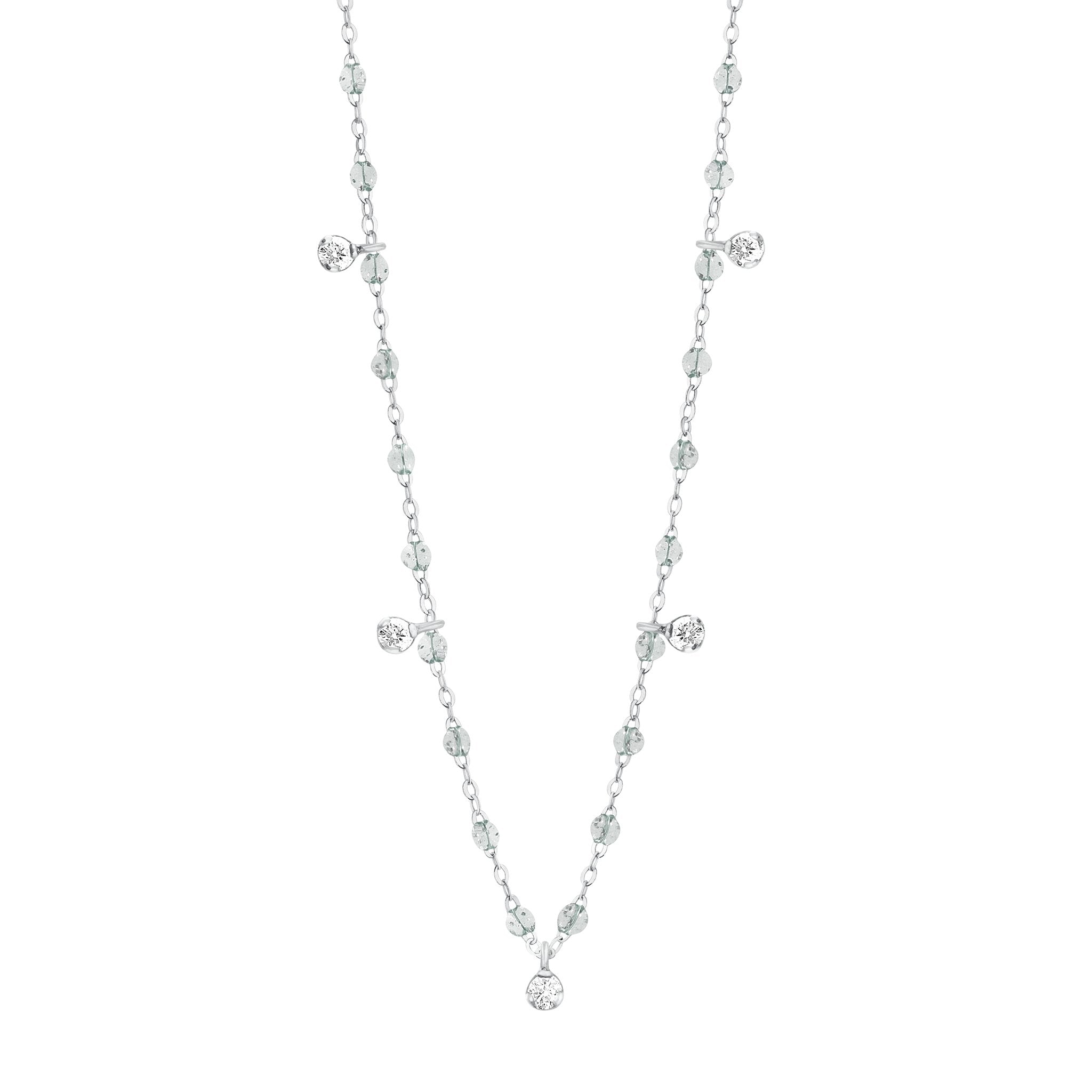 Collier sparkle Gigi Suprême, or blanc, 5 diamants, 45 cm gigi suprême Référence :  b1gs005g4945di -1