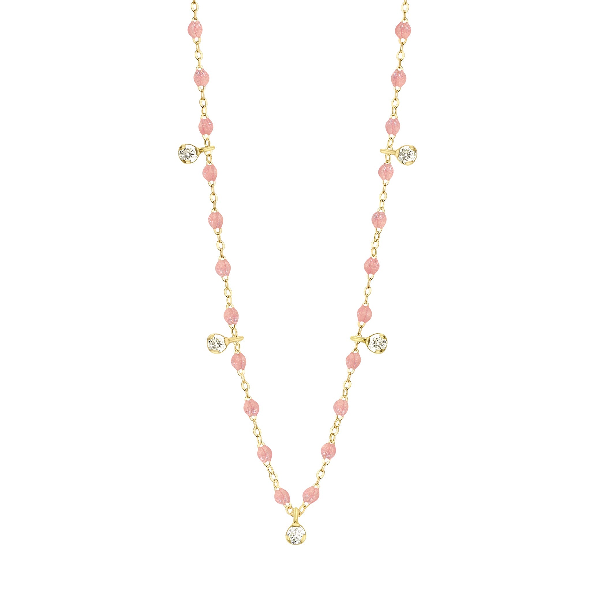 Collier blush Gigi Suprême, or jaune, 5 diamants, 45 cm gigi suprême Référence :  b1gs005j6345di -1