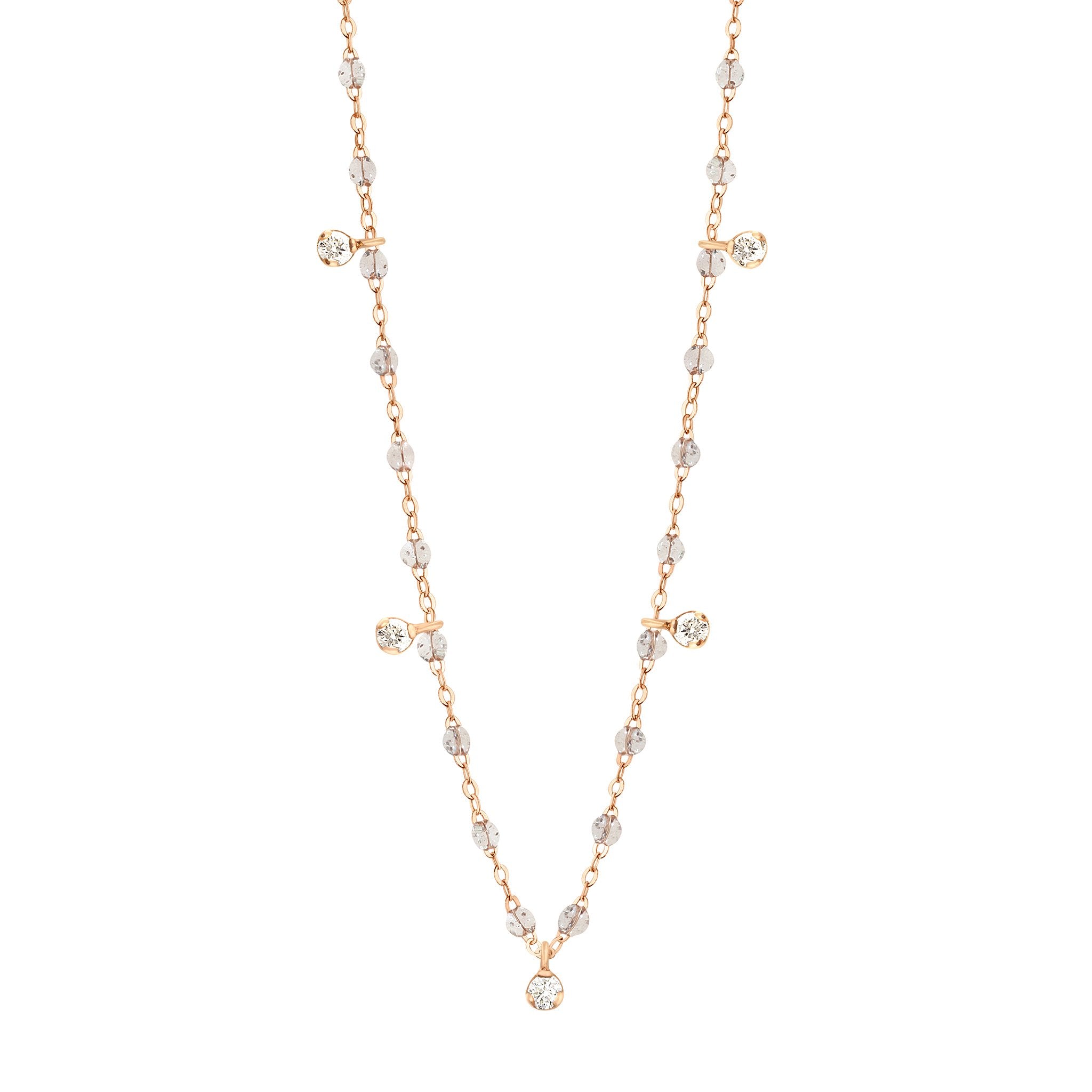 Collier sparkle Gigi Suprême, or rose, 5 diamants, 45 cm gigi suprême Référence :  b1gs005r4945di -1