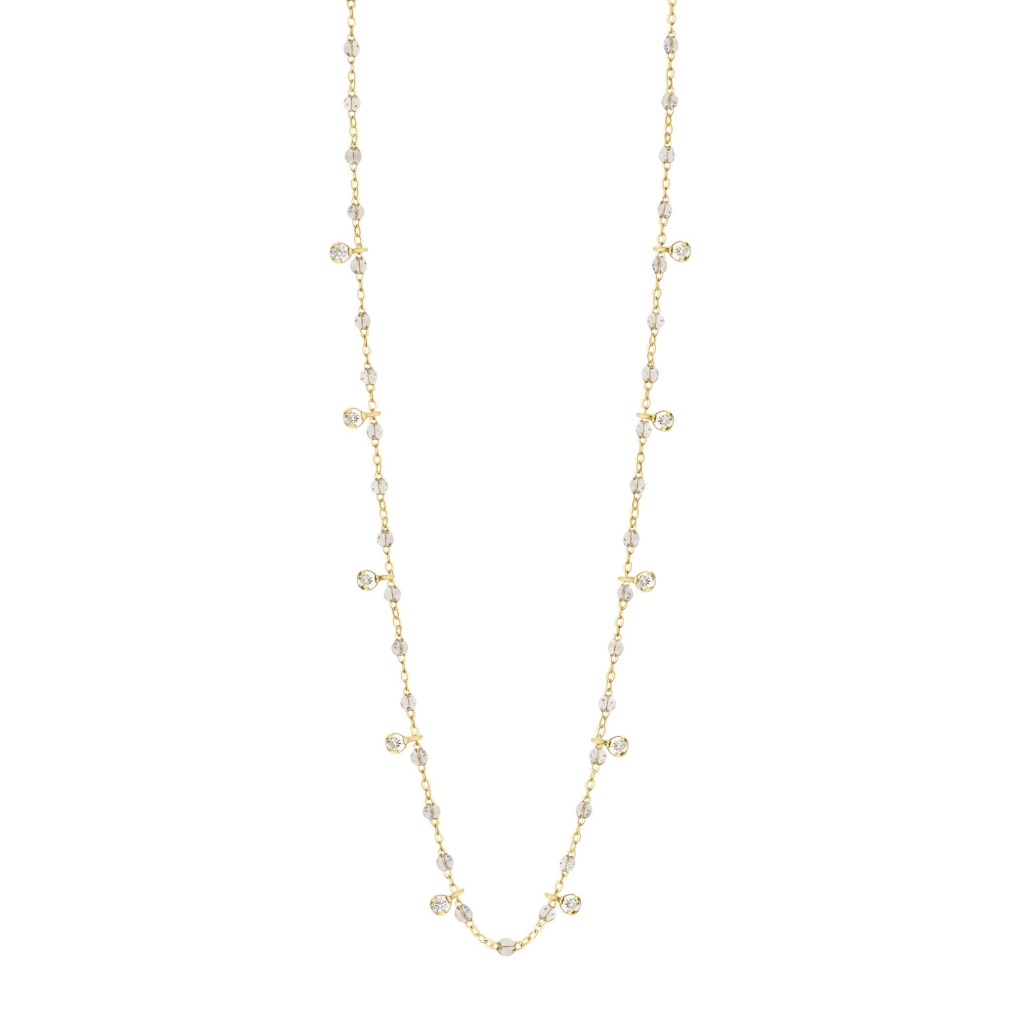 Collier sparkle Gigi Suprême, or jaune, 10 diamants, 60 cm