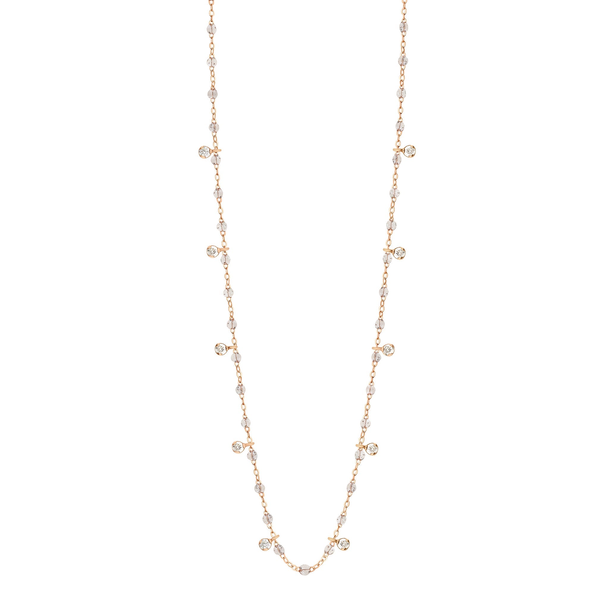 Collier sparkle Gigi Suprême, or rose, 10 diamants, 60 cm