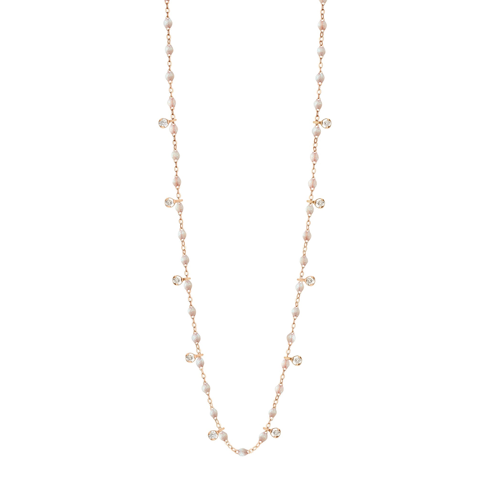 Collier opale Gigi Suprême, or rose, 10 diamants, 60 cm gigi suprême Référence :  b1gs010r6160di -1