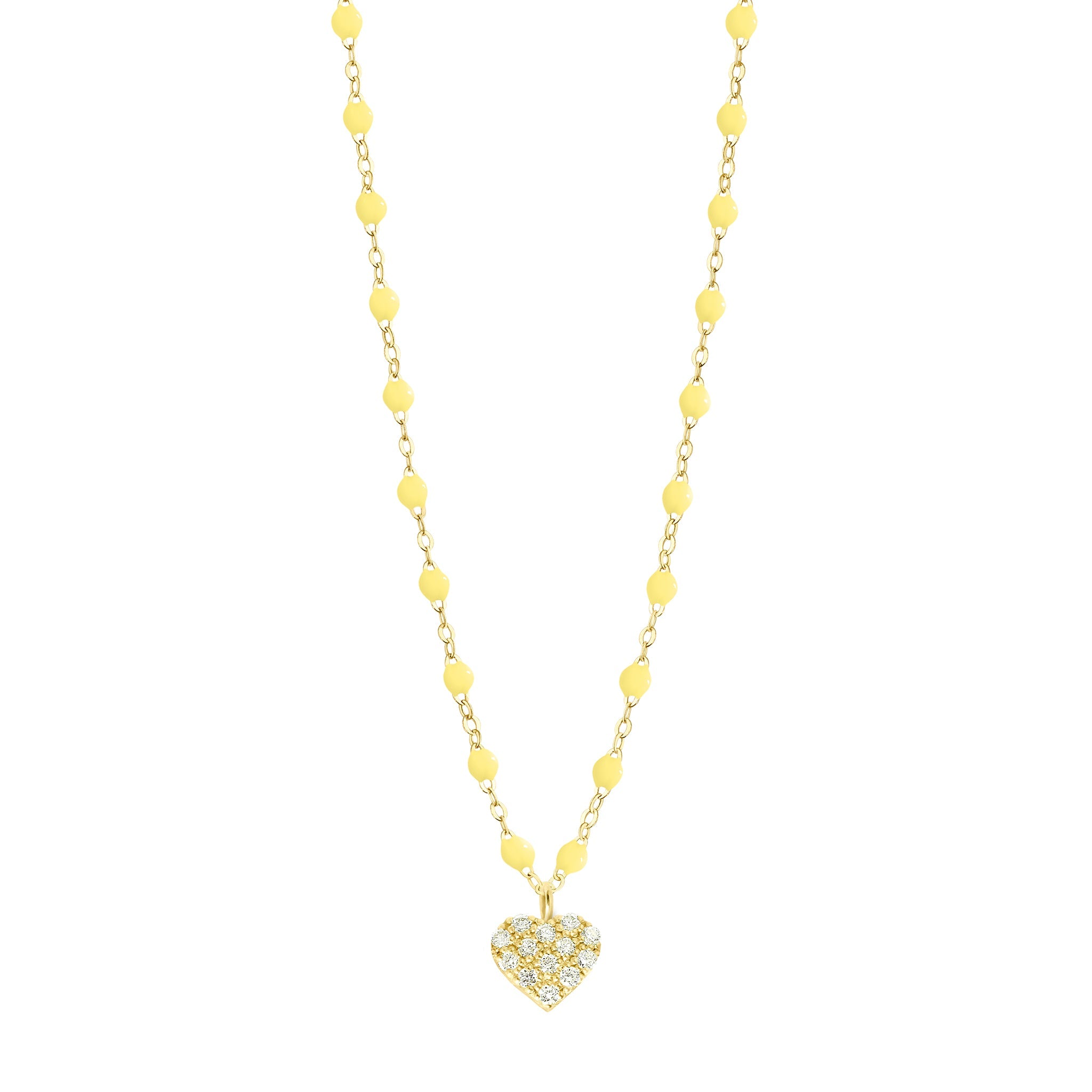 Collier mimosa Cœur In Love, Diamants, or jaune, 42 cm in love Référence :  b1il001j6442di -1