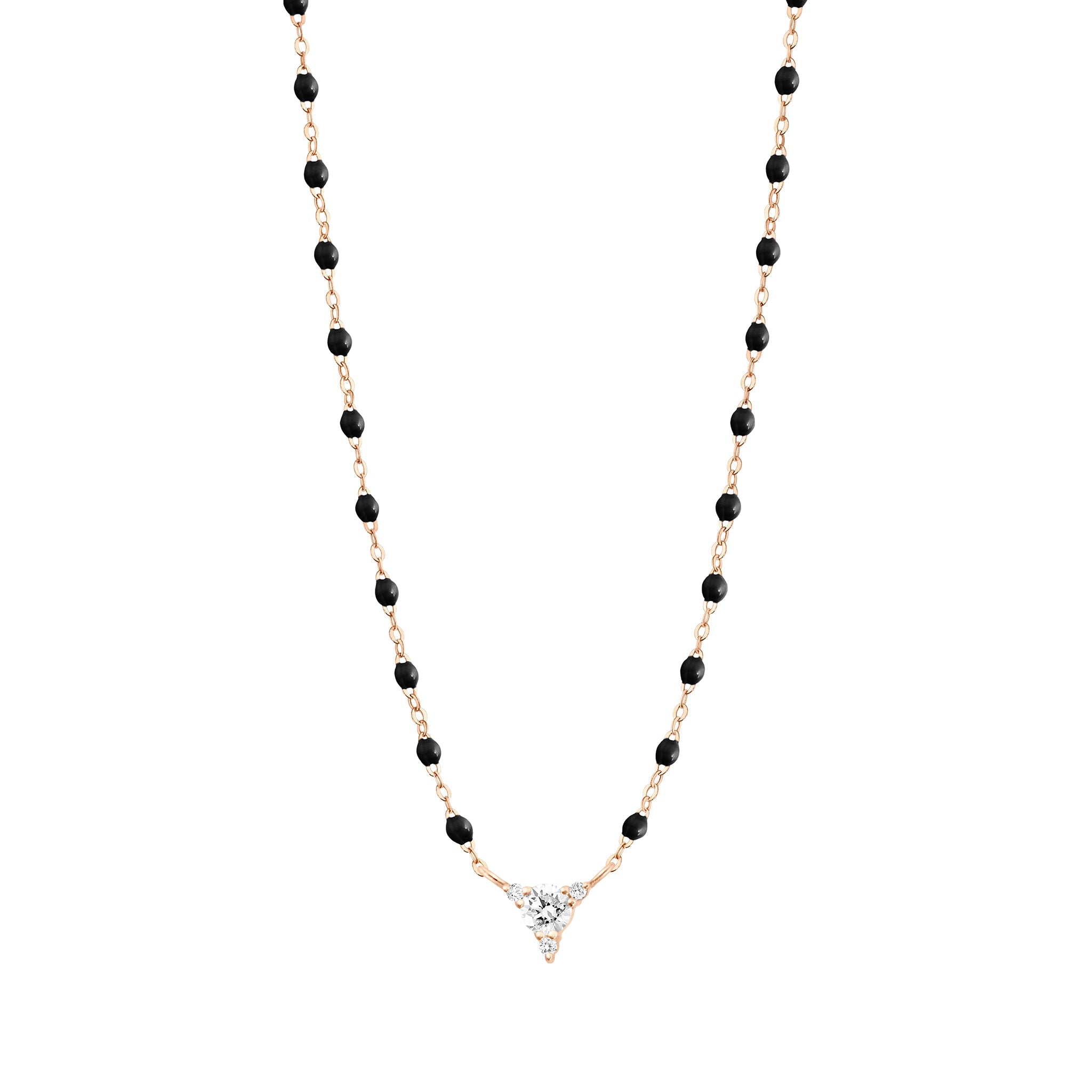 Collier noir Kosmos, diamants, or rose, 42 cm kosmos Référence :  b1ks023r2042di -1