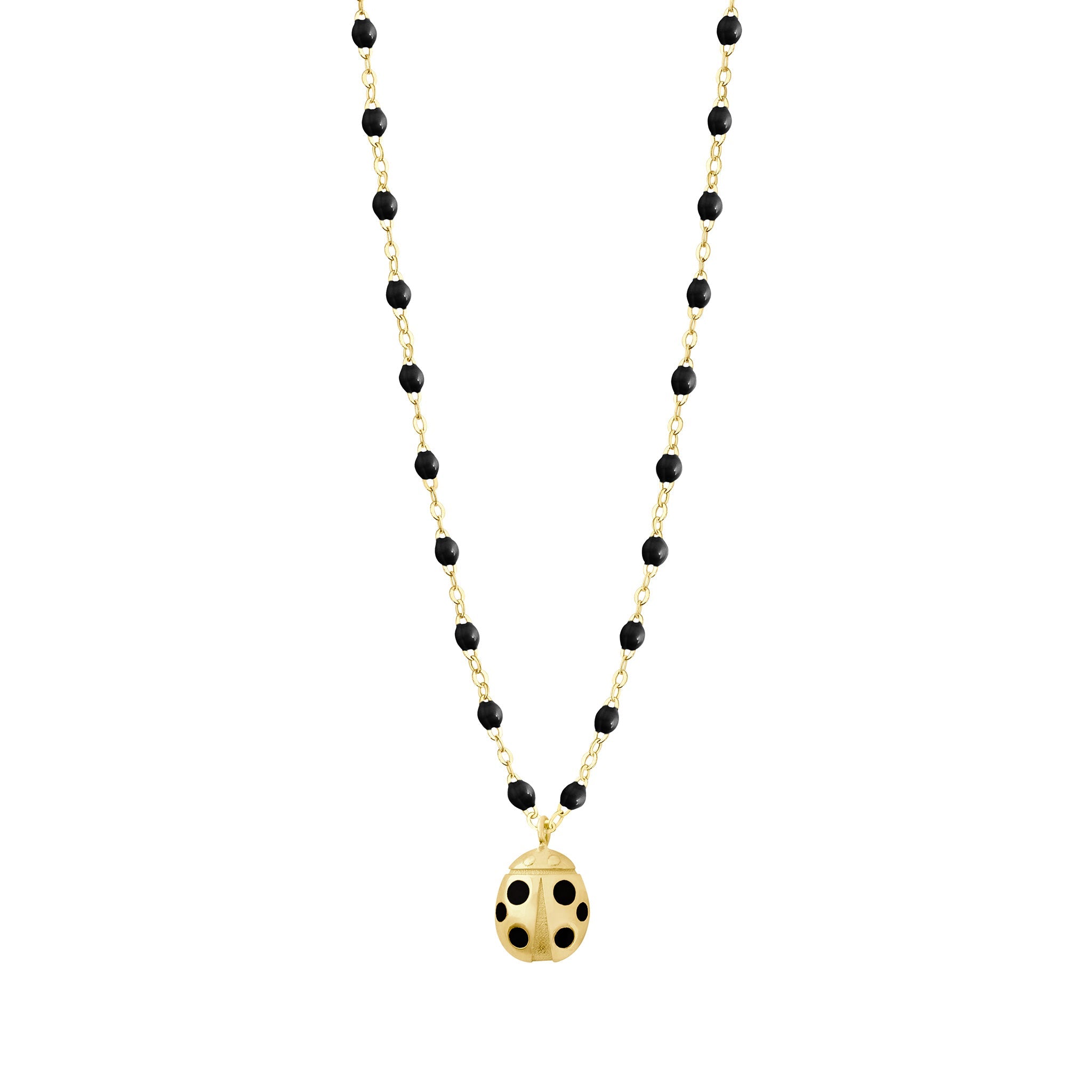 Collier noir Ladybug, or jaune, 42cm voyage Référence :  b1lb001j2042xx -1