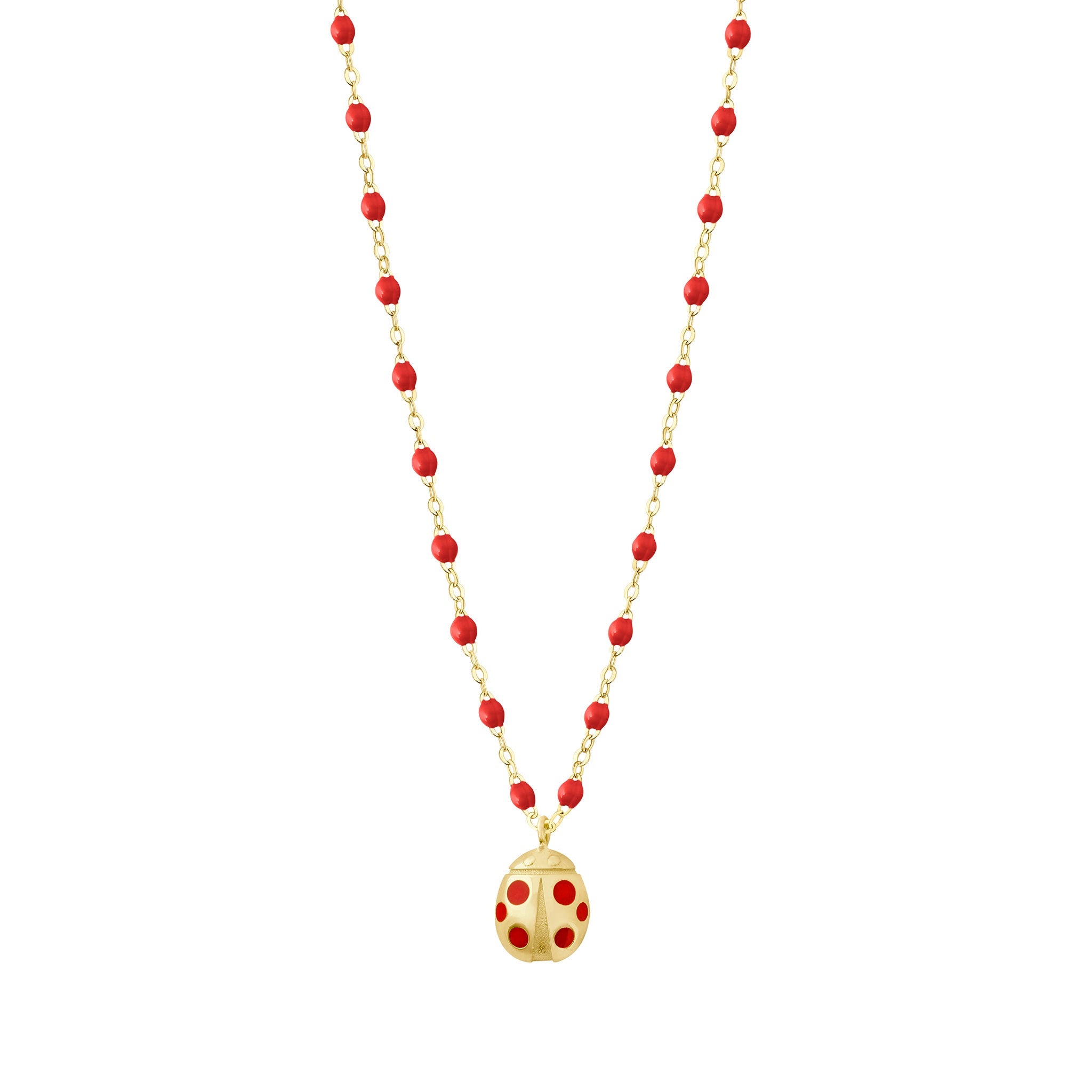 Collier coquelicot Ladybug, or jaune, 42cm voyage Référence :  b1lb001j3142xx -1