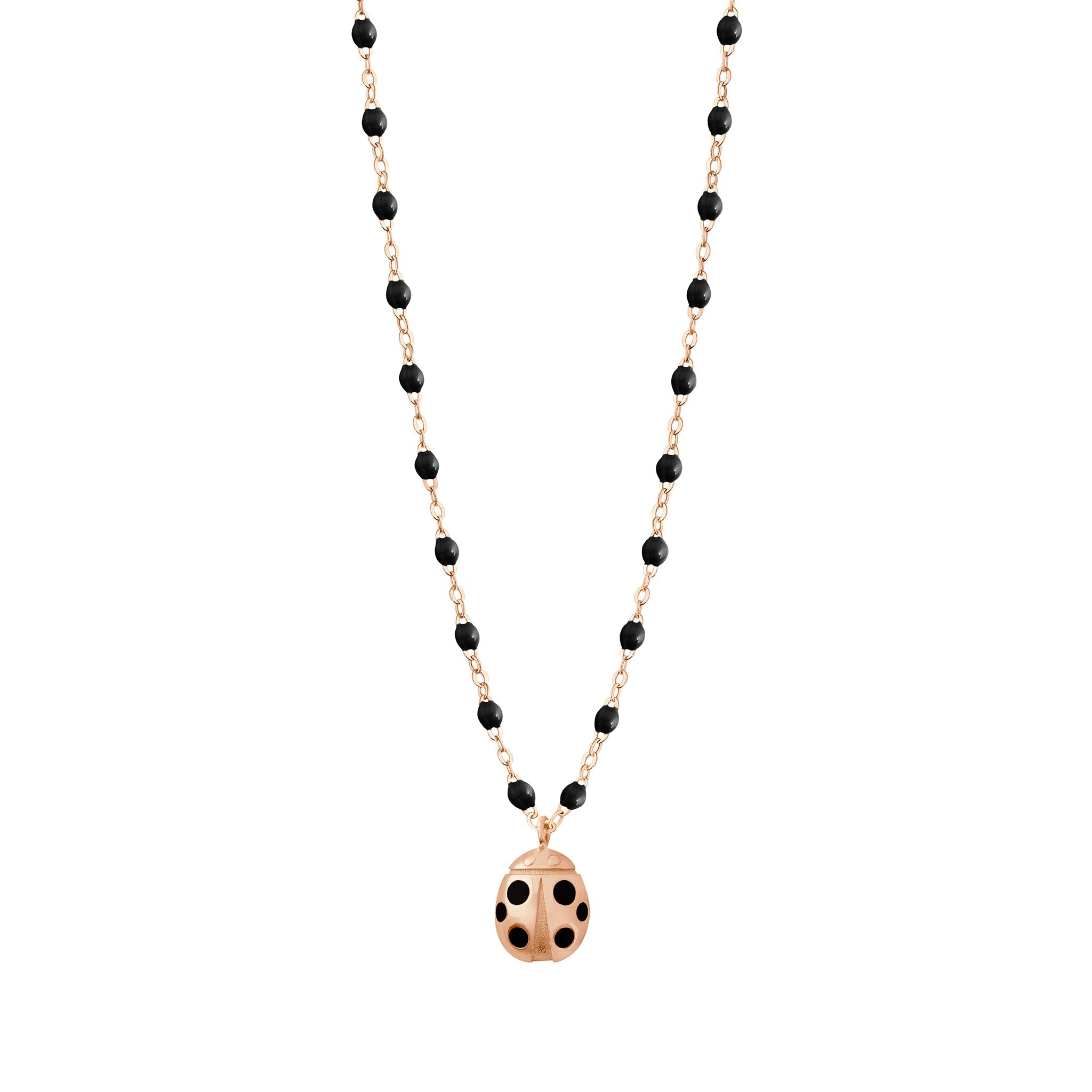 Collier noir Ladybug, or rose, 42cm voyage Référence :  b1lb001r2042xx -1