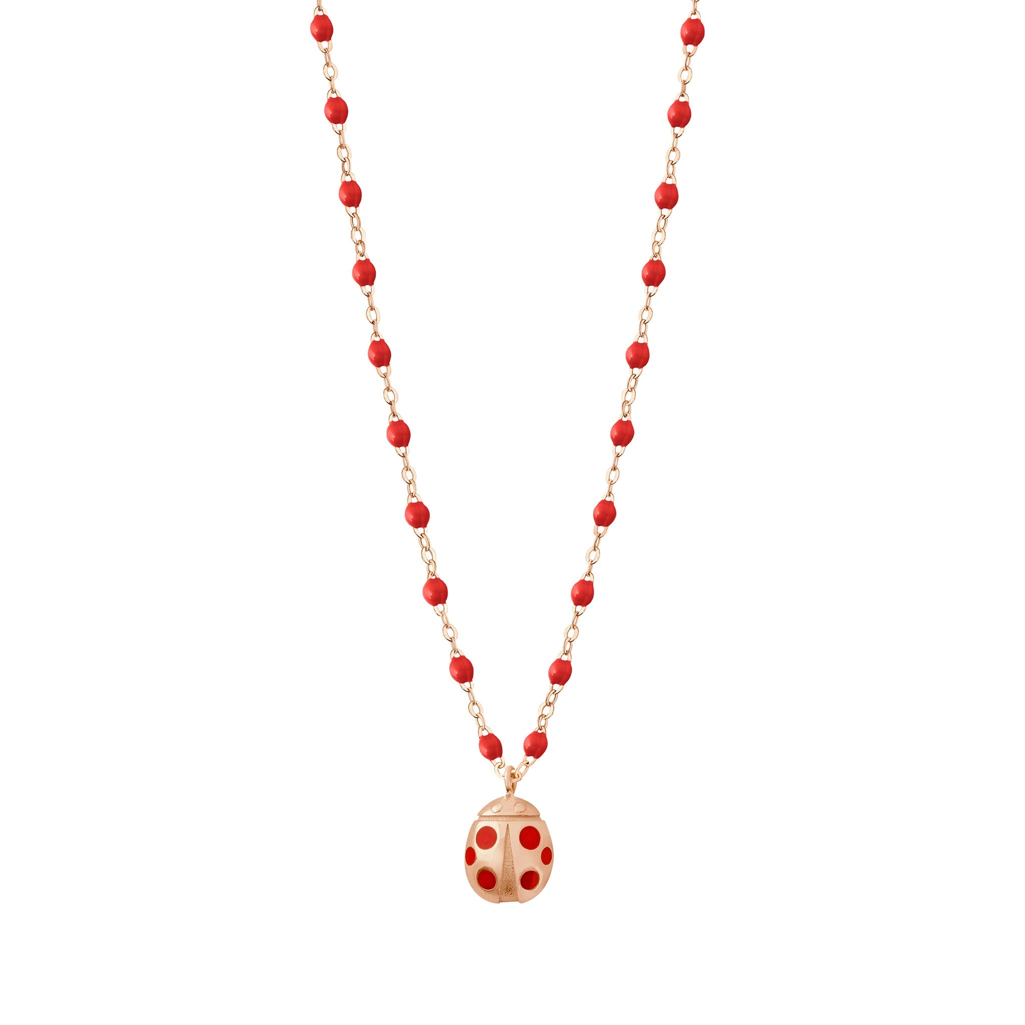 Collier coquelicot Ladybug, or rose, 42cm voyage Référence :  b1lb001r3142xx -1