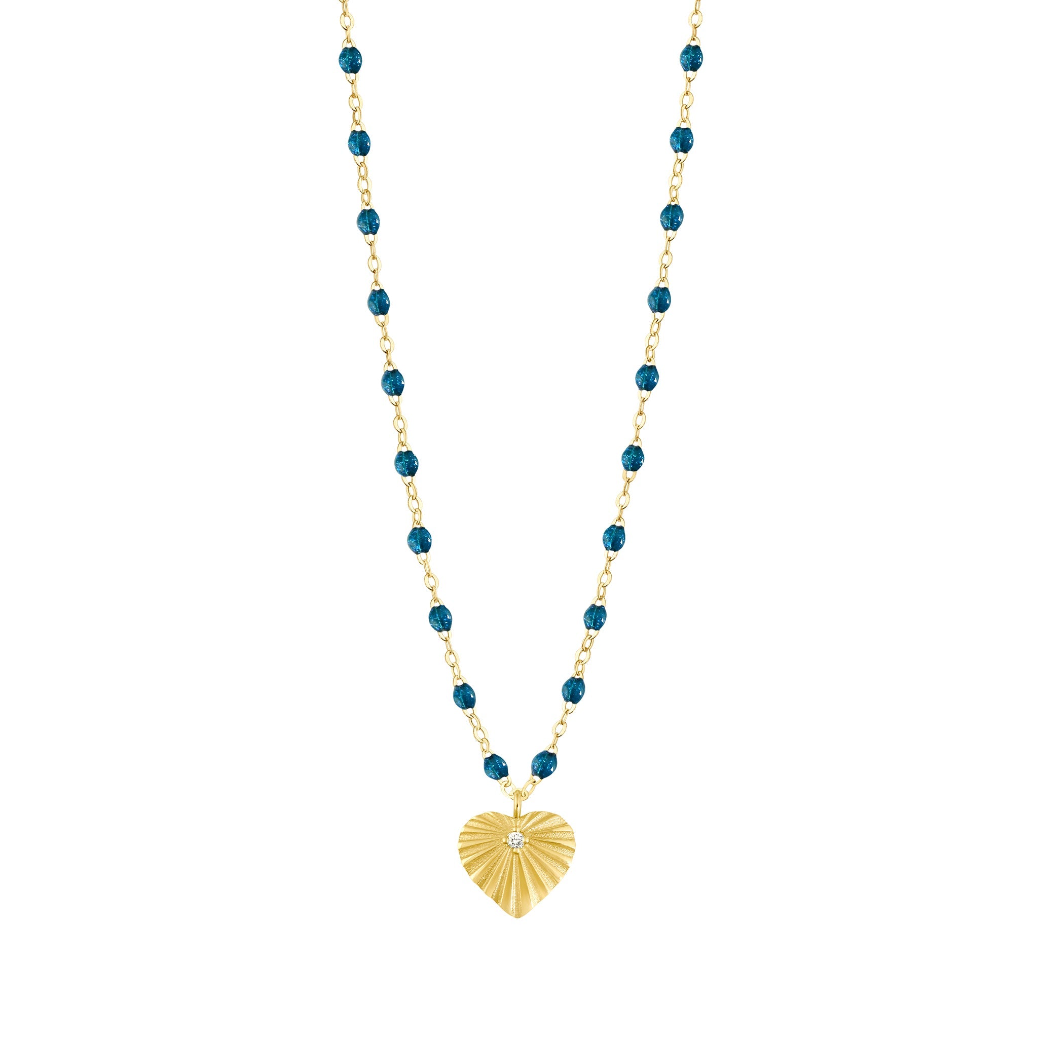 Collier jungle Cœur Lumière, diamant, or jaune, 42 cm