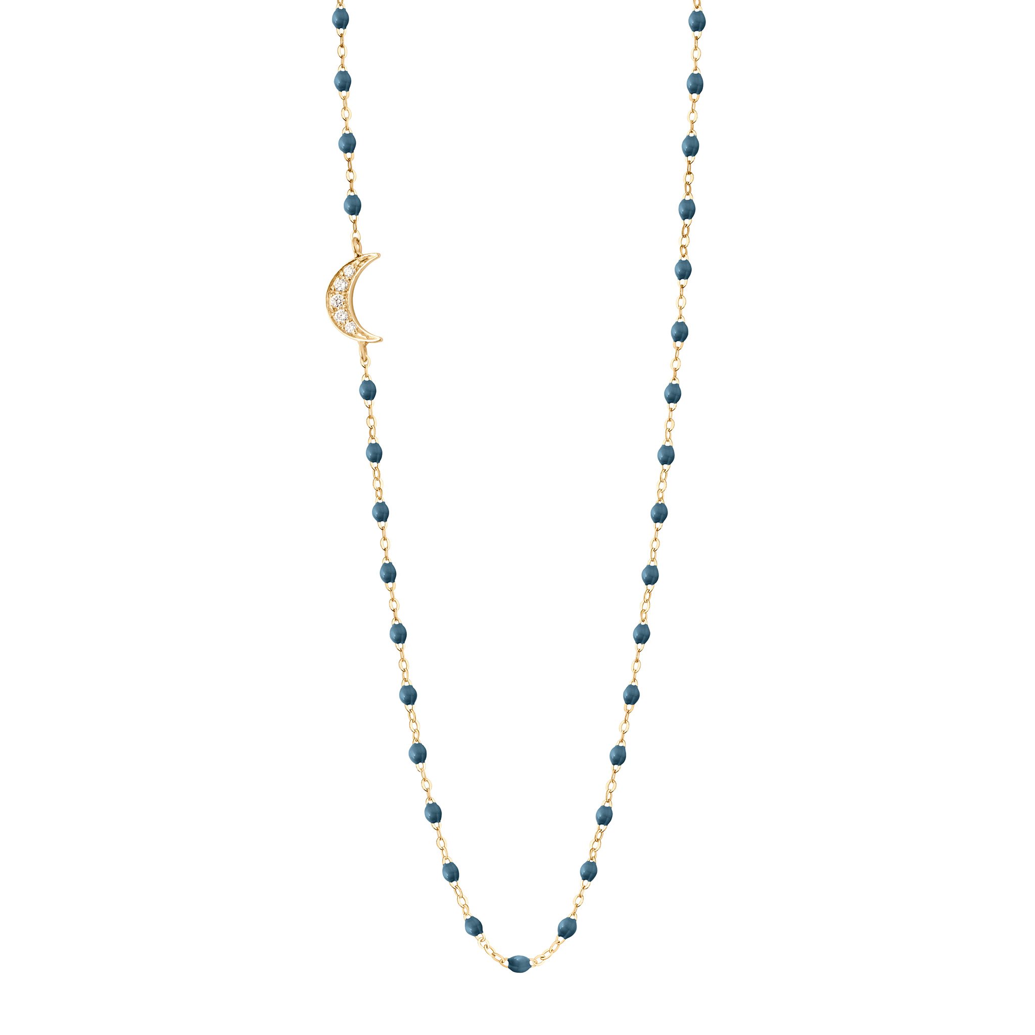 Collier céleste Lune, diamants, or jaune, 42 cm