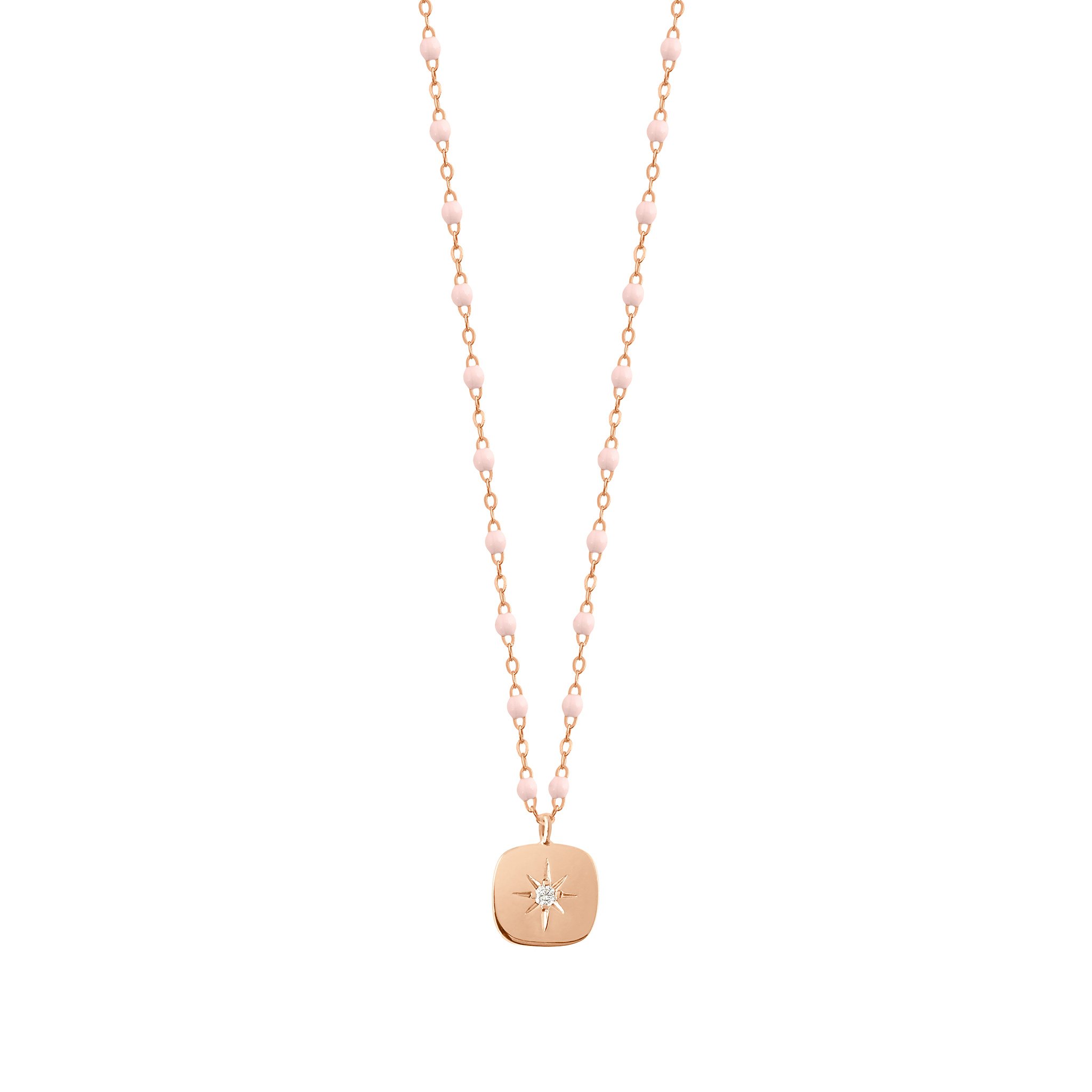 Collier rose bébé Miss Gigi, diamant, or rose, 42 cm