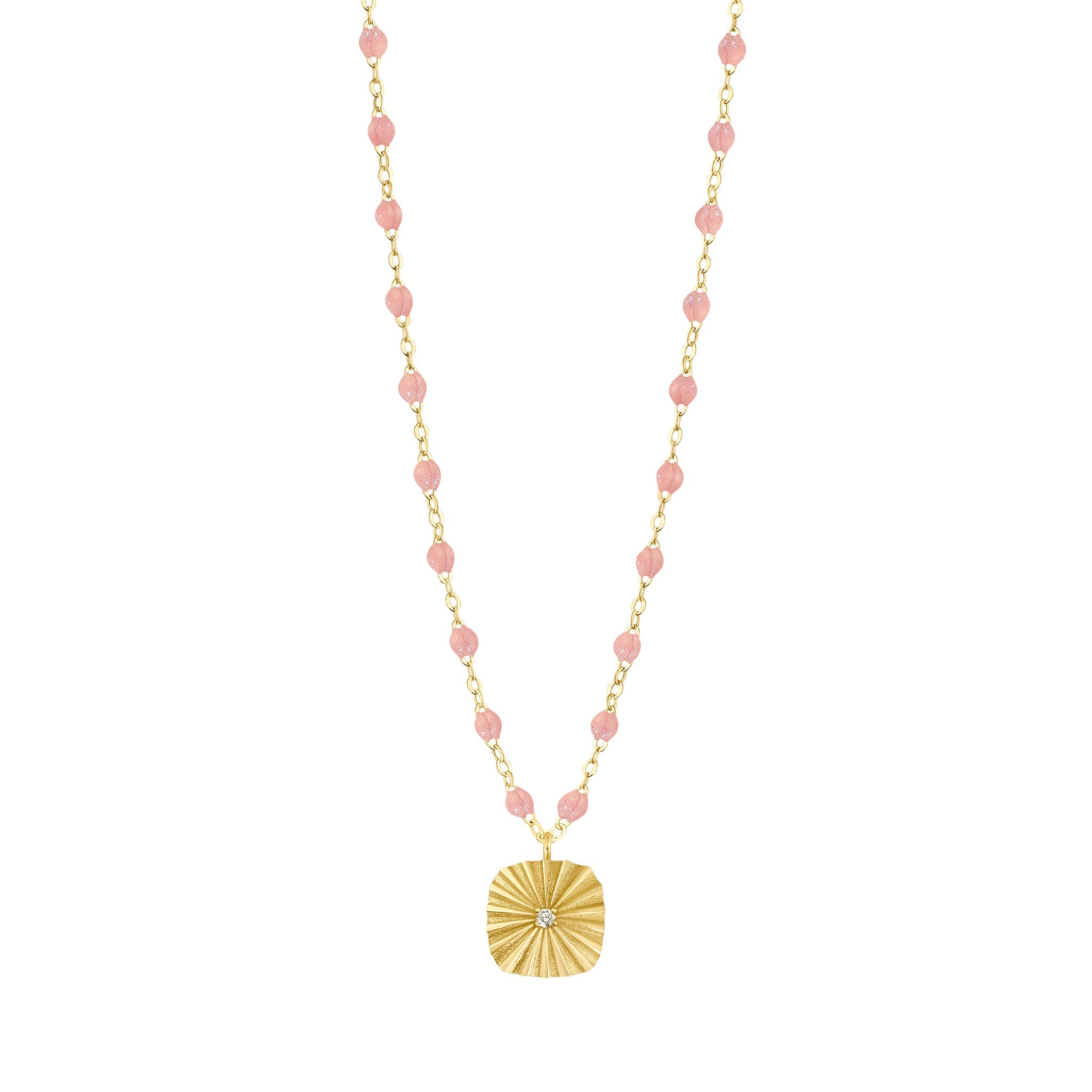 Collier blush Miss Lumière diamant, or jaune, 42 cm