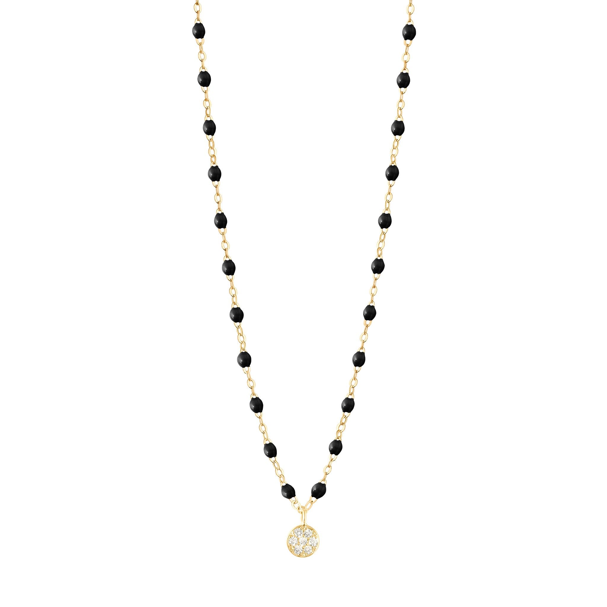 Collier noir Puce, diamants, or jaune, 42 cm pirate Référence :  b1pu002j2042di -1