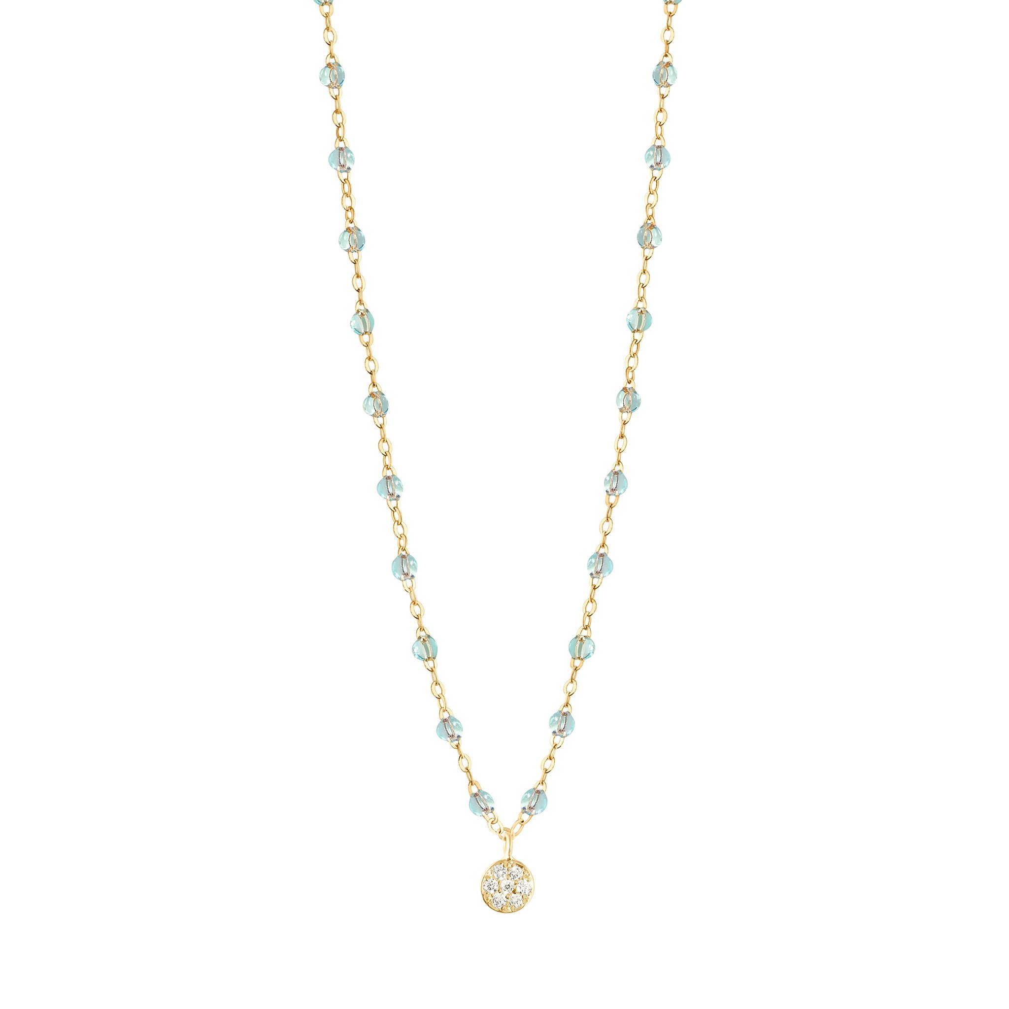 Collier Ice Puce diamants, or jaune, 42 cm