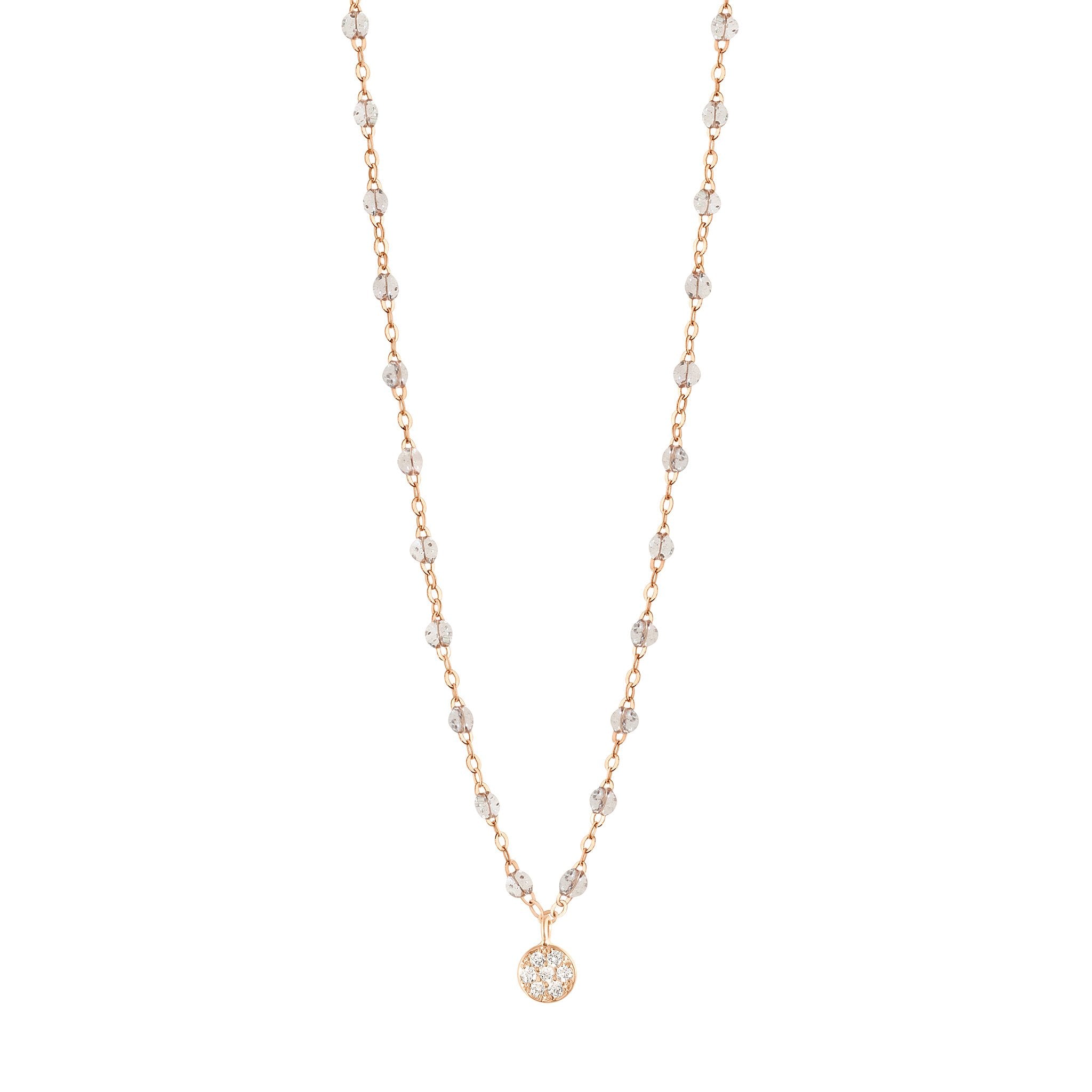 Collier sparkle Puce, diamants, or rose, 42 cm pirate Référence :  b1pu002r4942di -1