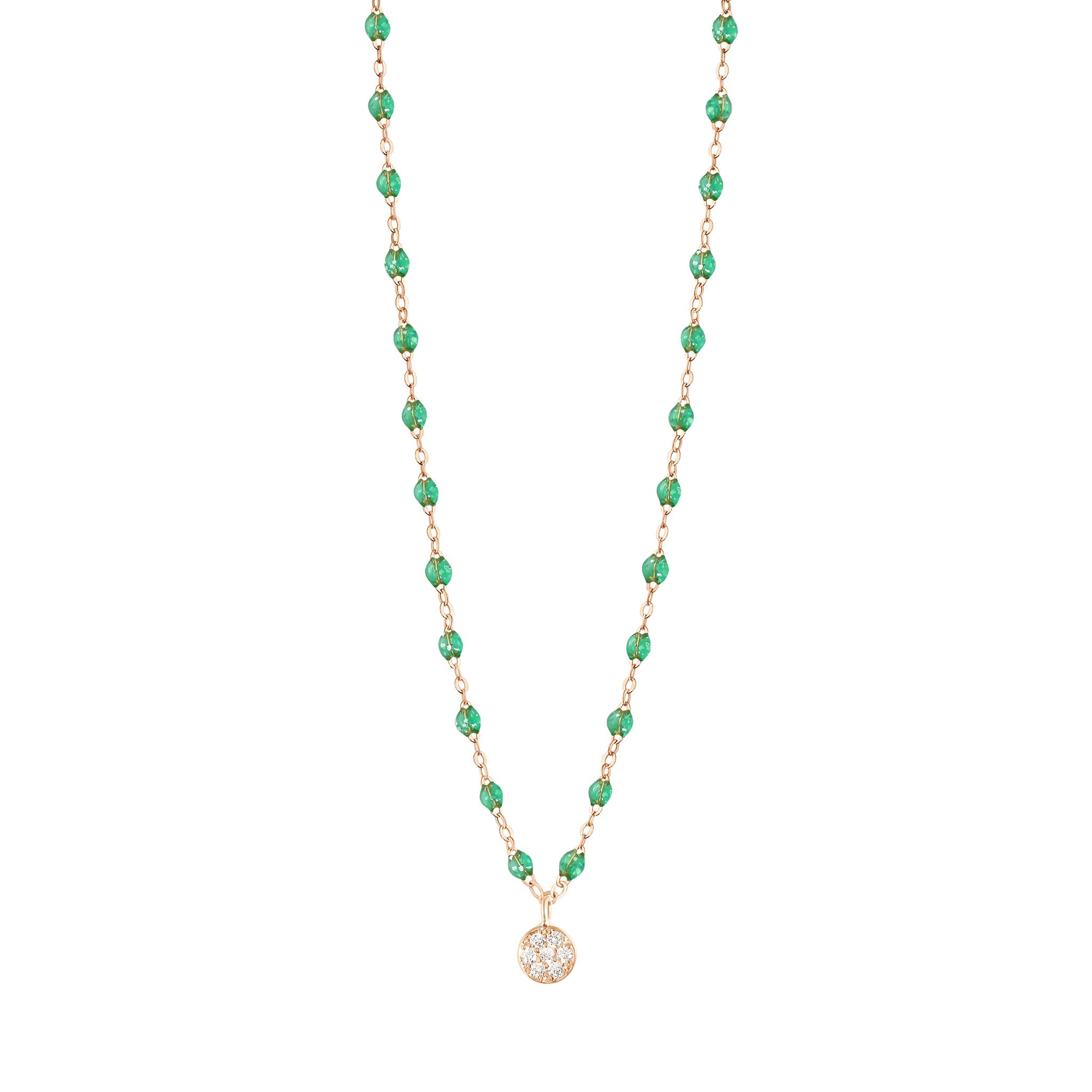 Collier menthe Puce, diamants, or rose, 42 cm pirate Référence :  b1pu002r6042di -1