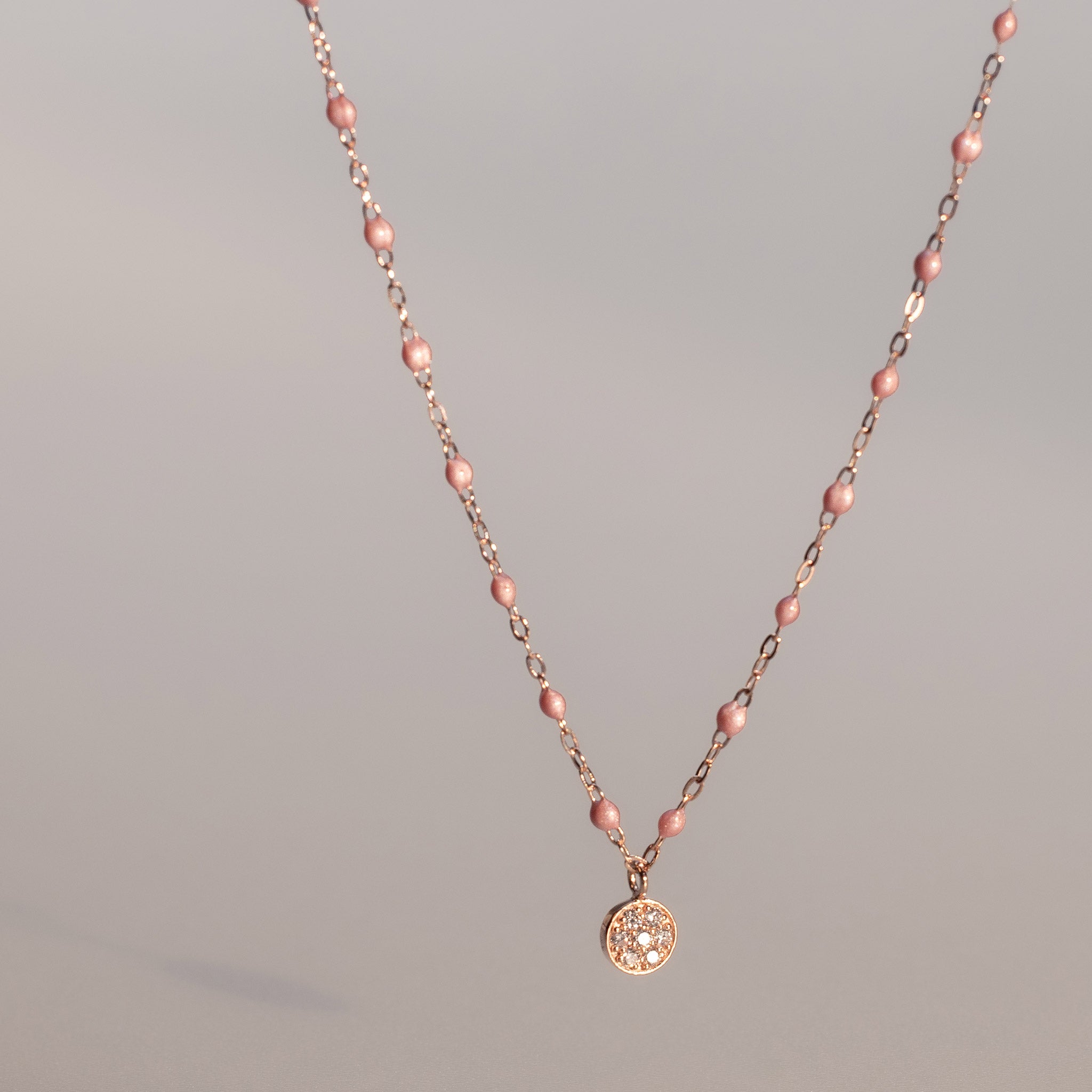 Collier blush Puce, diamants, or rose, 42 cm pirate Référence :  b1pu002r6342di -2