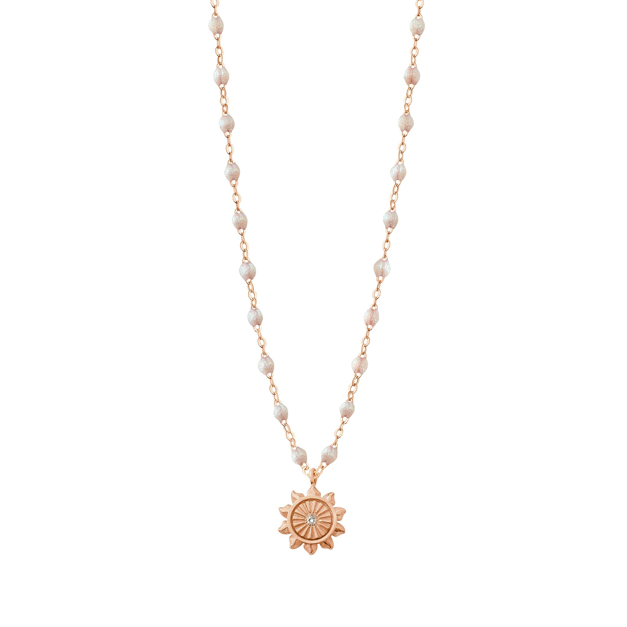 Collier opale Lucky Sun, diamant, or rose, 42 cm pirate Référence :  b1sc001r6142di -1