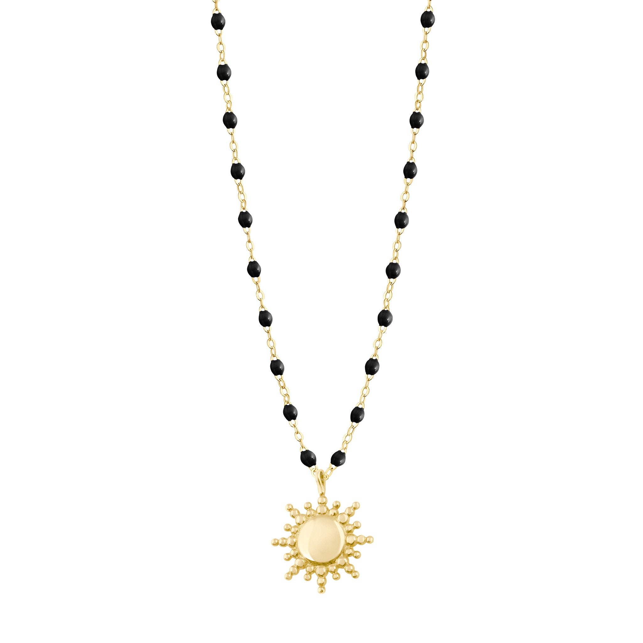 Collier Soleil noir, or jaune, 42 cm pirate Référence :  b1so003j2042xx -1