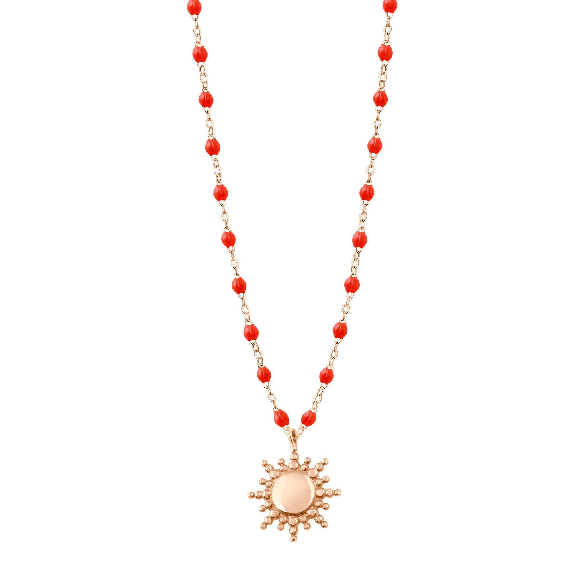 Collier Soleil corail, or rose, 42 cm pirate Référence :  b1so003r5842xx -1