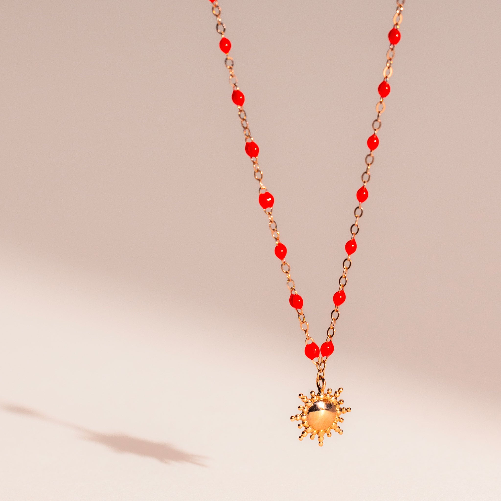 Collier Soleil corail, or rose, 42 cm pirate Référence :  b1so003r5842xx -3