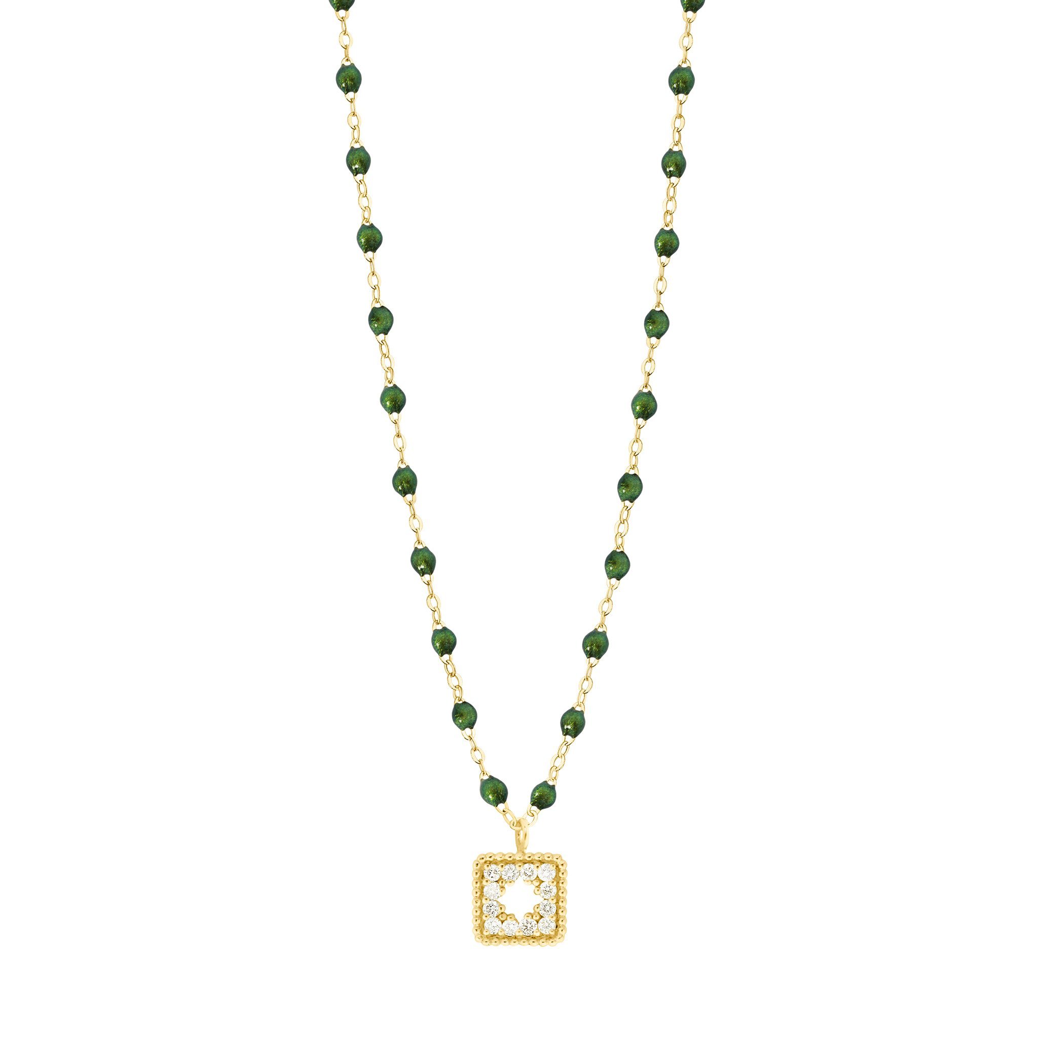 Collier scarabée Trésor, diamants, or jaune, 42 cm