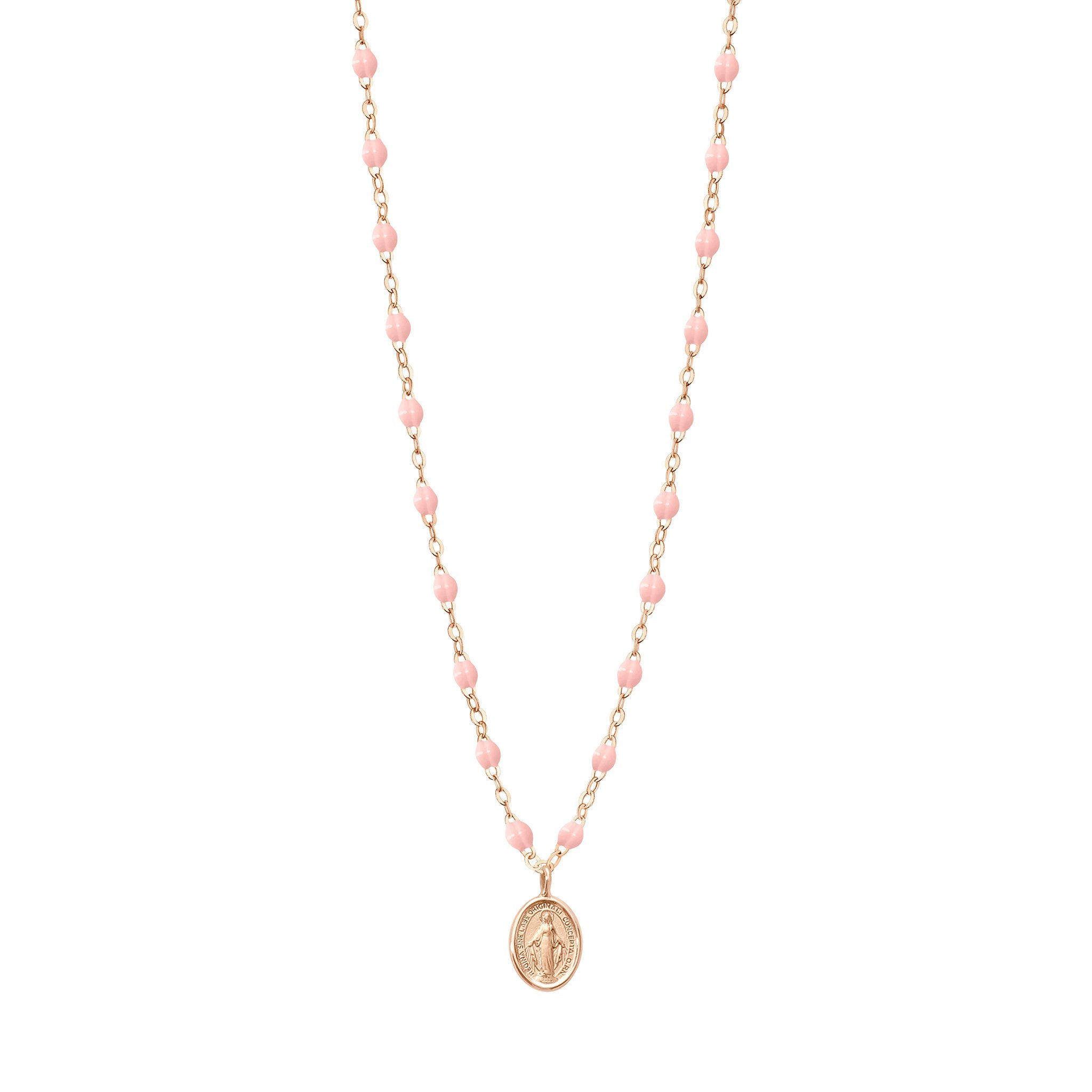 Collier rose bébé Madone, or rose, 42 cm madone Référence :  b1vi001r2842xx -1