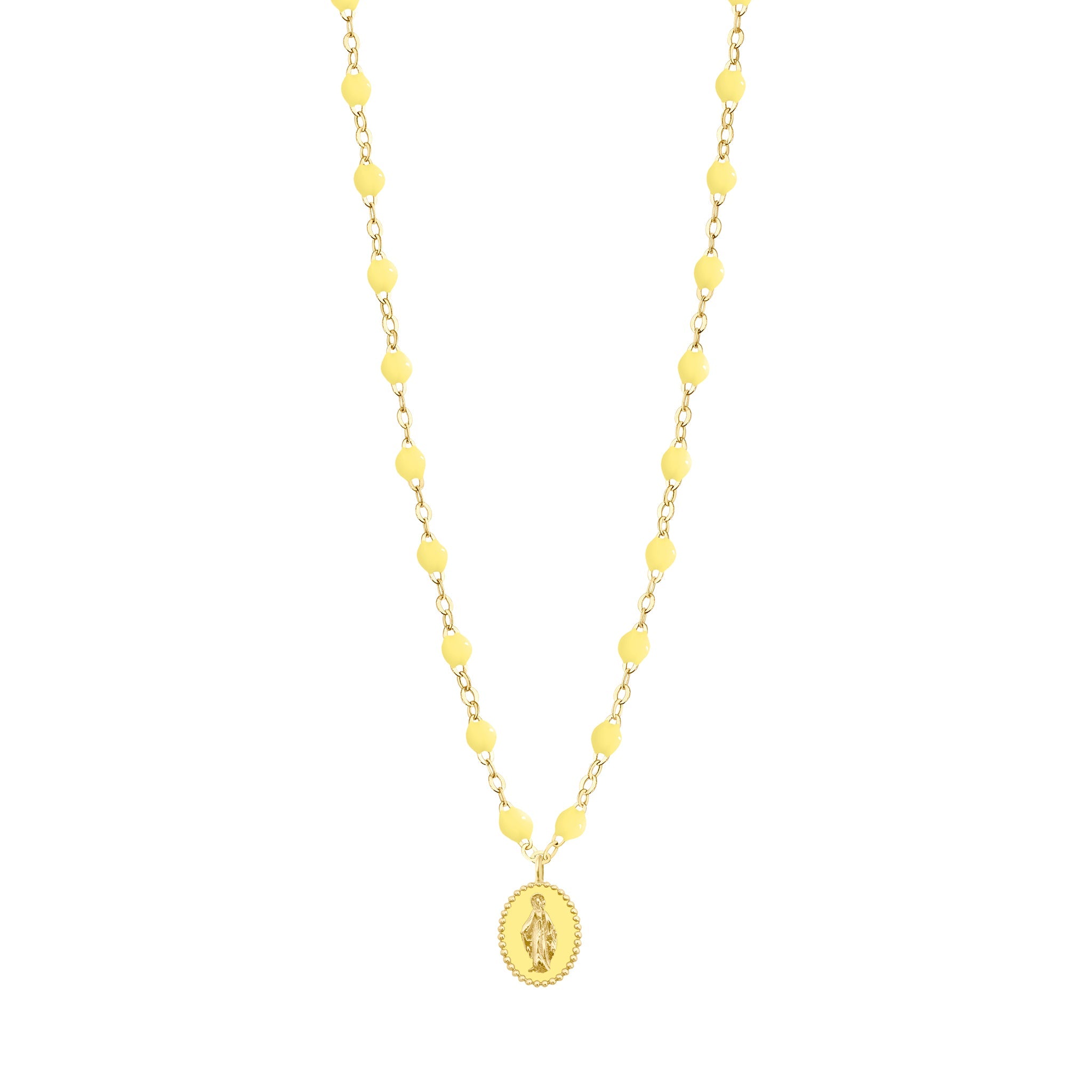 Collier mimosa Madone résinée, or jaune, 42 cm madone Référence :  b1vi008j6442xx -1