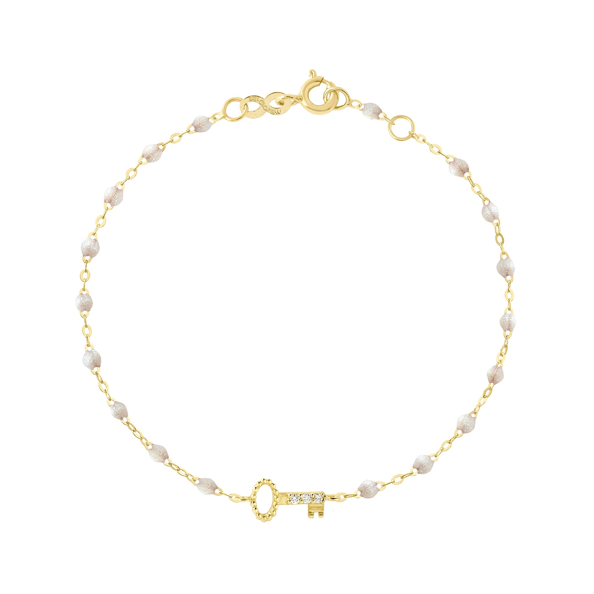 Bracelet opale Clé diamants, or jaune, 17 cm pirate Référence :  b3cl002j6117di -1