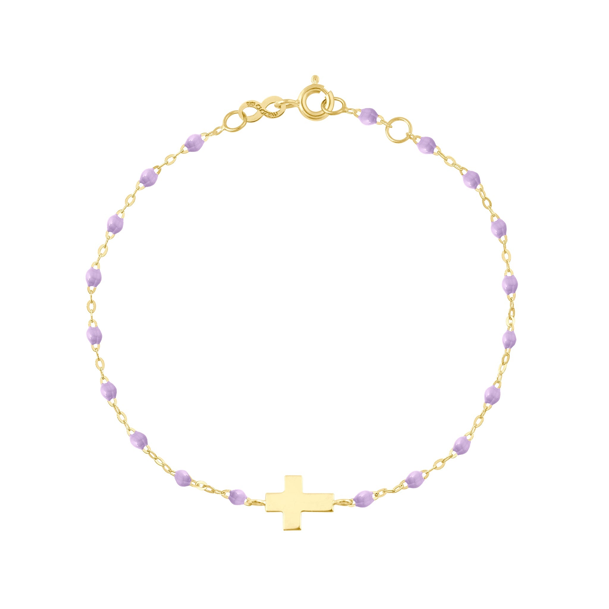 Bracelet bébé parme Croix, or jaune, 13 cm