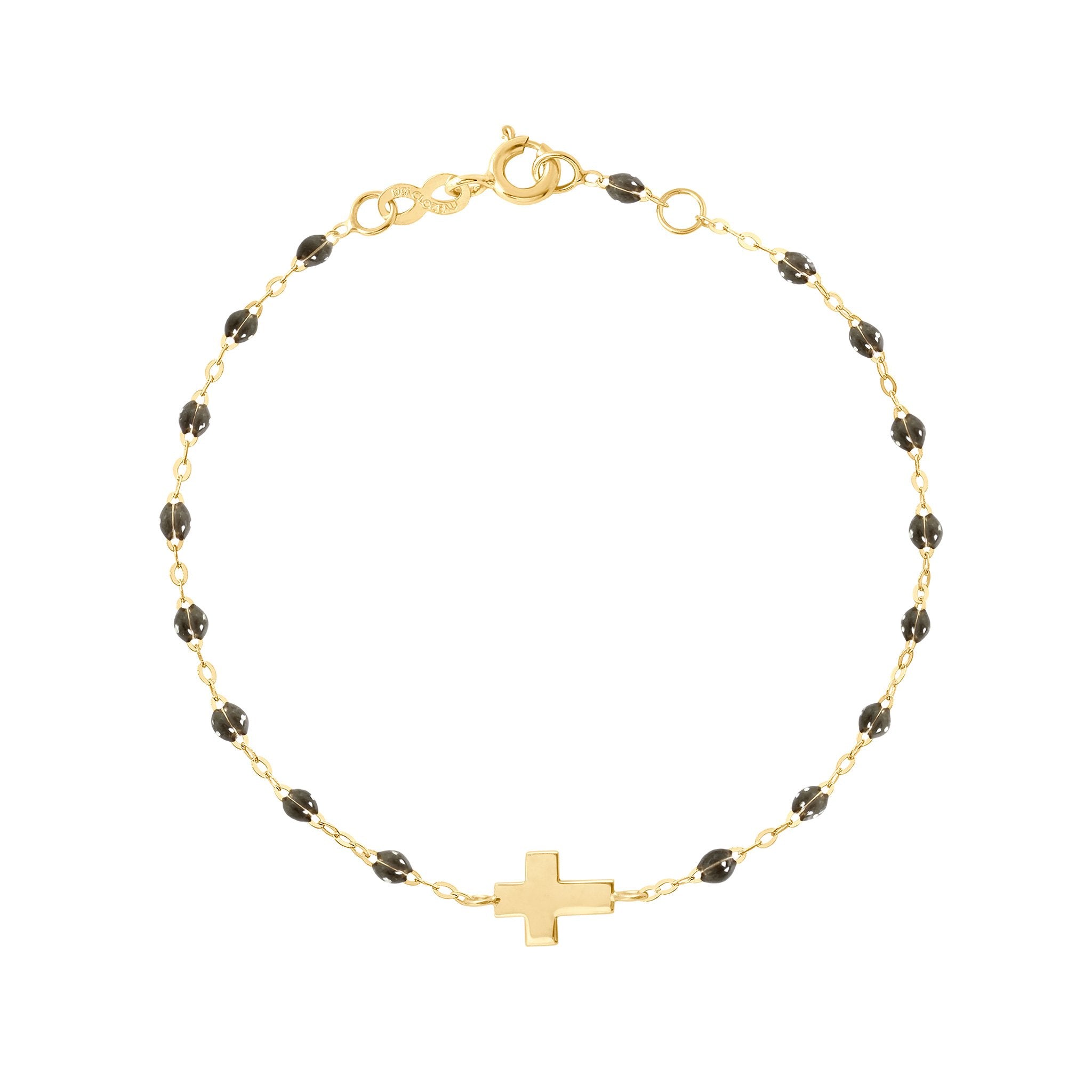 Bracelet quartz Croix, or jaune, 17cm