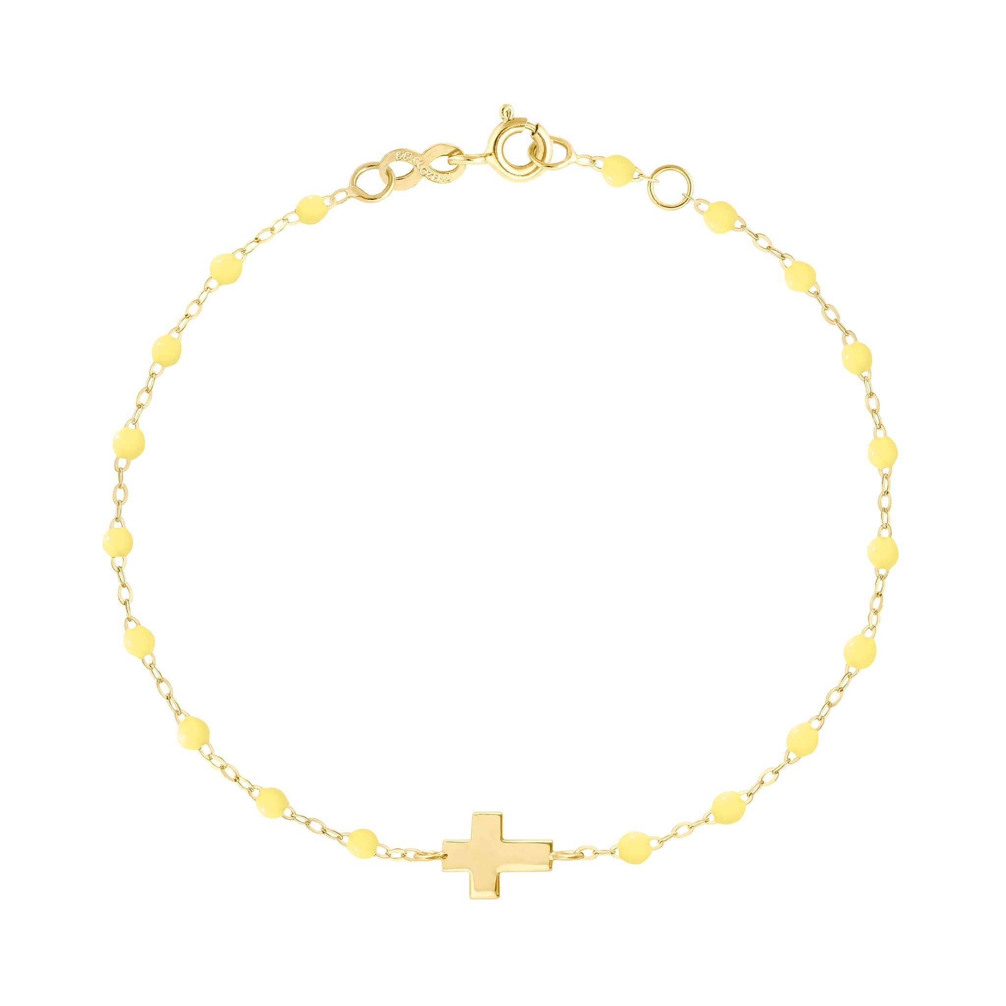 Bracelet mimosa Croix , or jaune, 17 cm