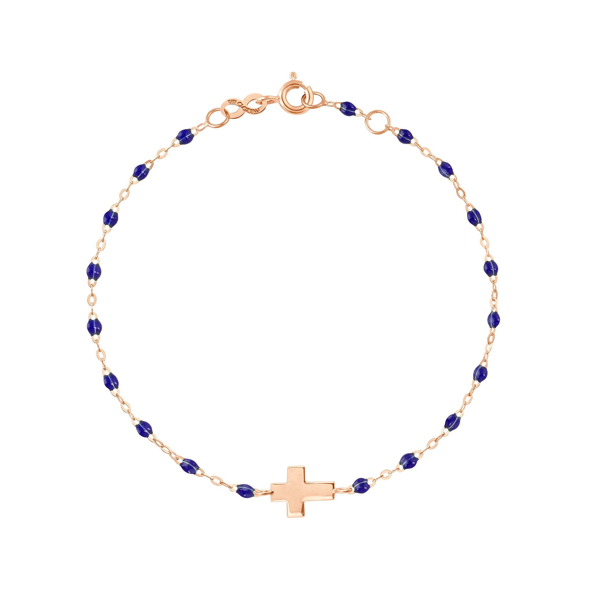 Bracelet enfant prusse Croix, or rose, 15 cm