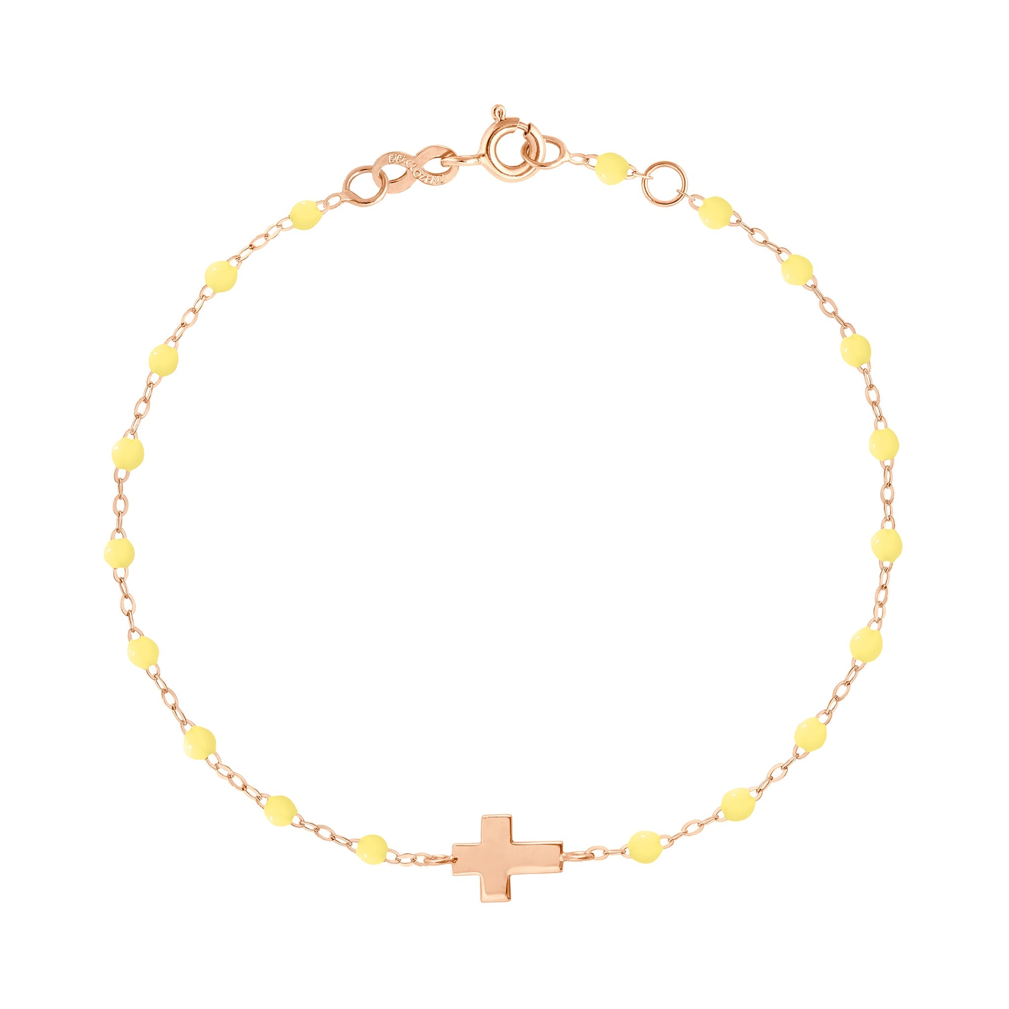 Bracelet mimosa Croix , or rose, 17 cm