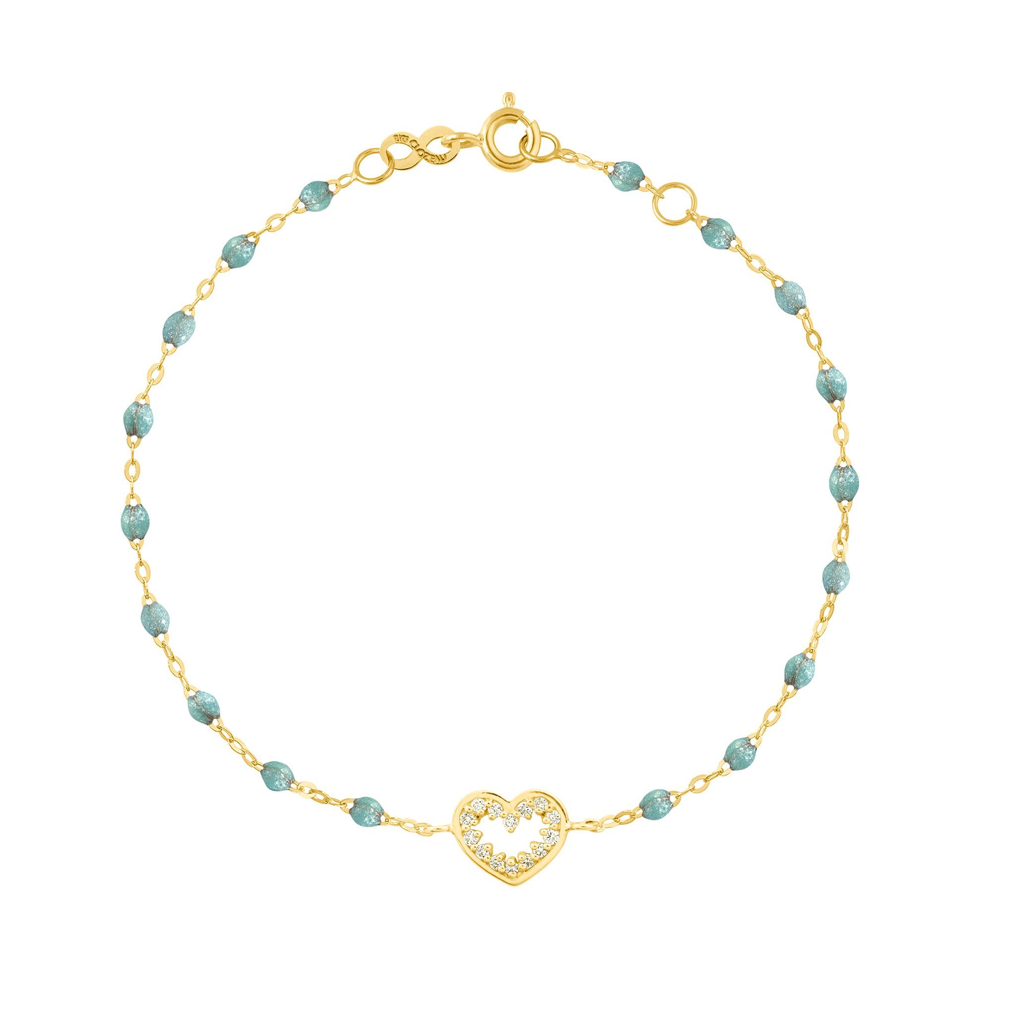 Bracelet glacier Cœur Suprême, diamants, or jaune, 17 cm