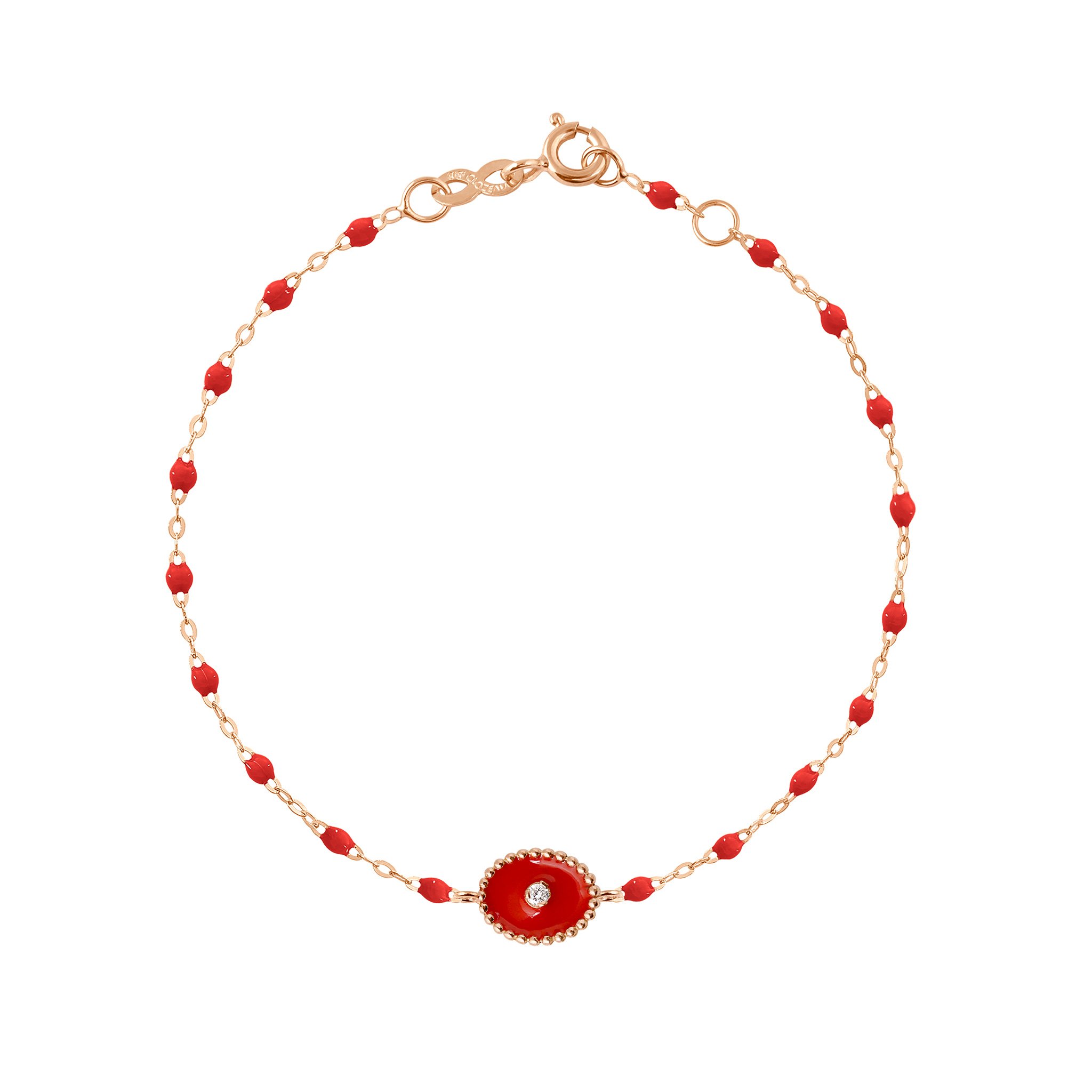 Bracelet coquelicot Etoile du Nord diamant, or rose, 17 cm