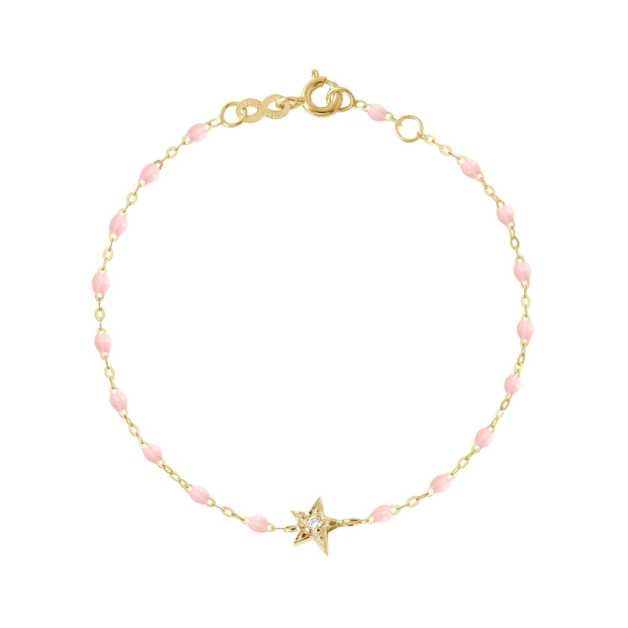 Bracelet rose bébé Etoile diamant, or jaune, 17 cm pirate Référence :  b3et006j2817di -1