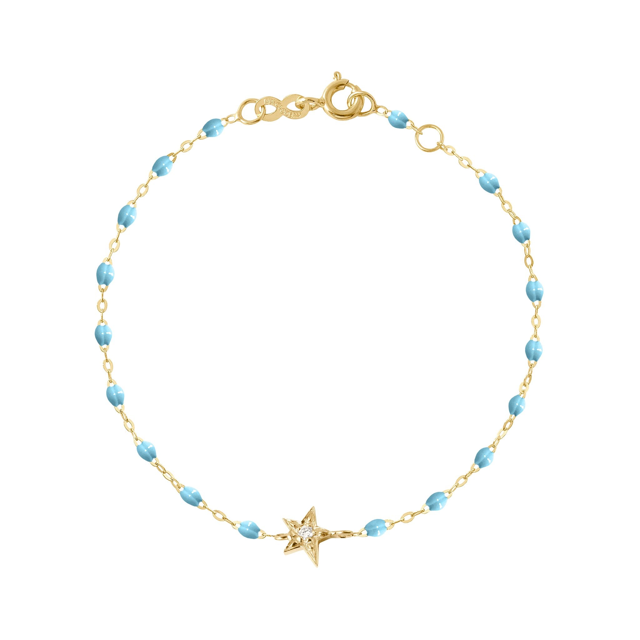 Bracelet turquoise Etoile diamant, or jaune, 17 cm pirate Référence :  b3et006j3417di -1