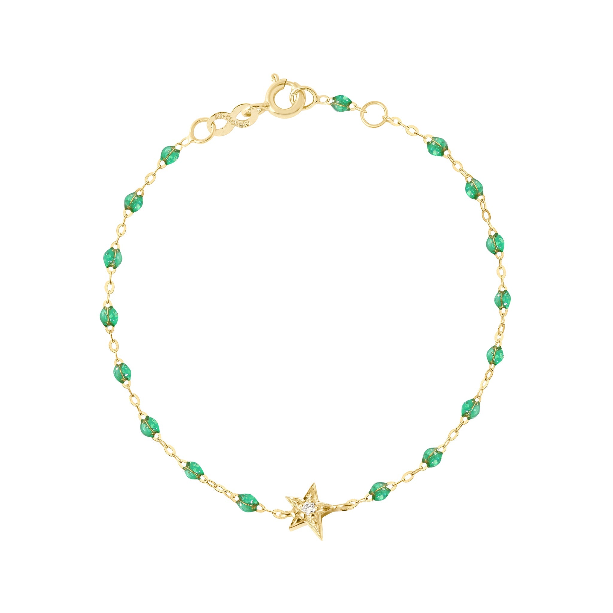 Bracelet menthe Etoile diamant, or jaune, 17 cm pirate Référence :  b3et006j6017di -1