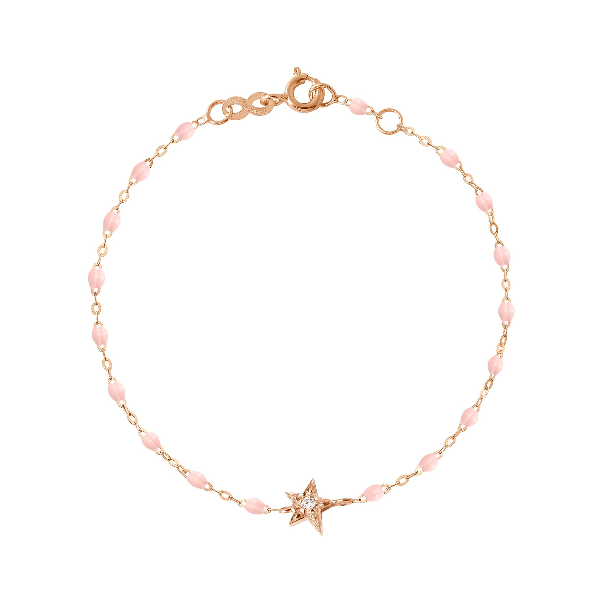 Bracelet rose bébé Etoile diamant, or rose, 17 cm pirate Référence :  b3et006r2817di -1